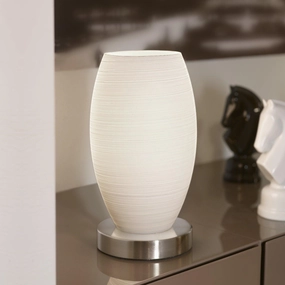Eglo Batista 3 Nickel & Wiped Glass Table Lamp energy-saving LED light
