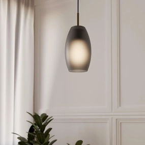 Eglo Batista Grey Satin Glass & Brass Pendant sleek LED ceiling lamp