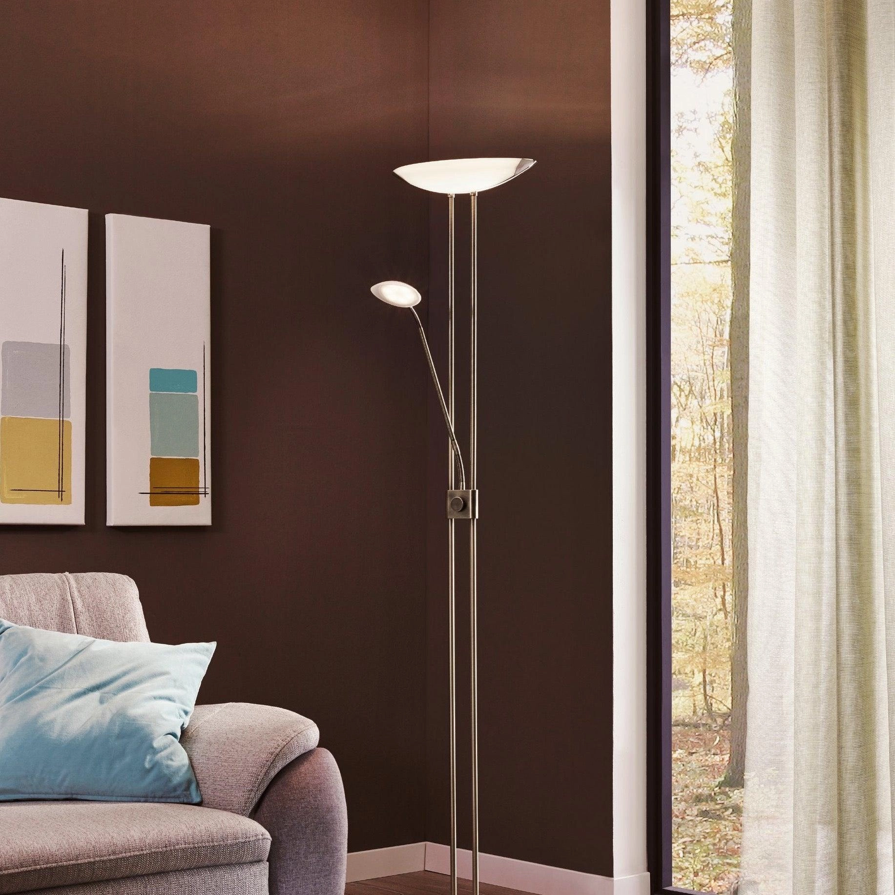 Eglo Baya LED Nickel Mother & Child LED Floor Lamp creative lampshade design