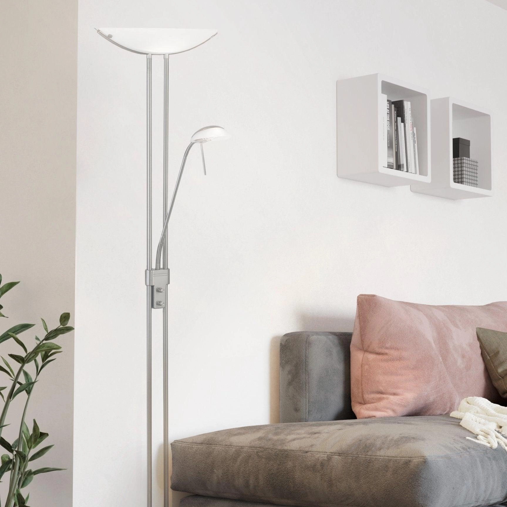 Eglo Baya Nickel Mother & Child Floor Lamp