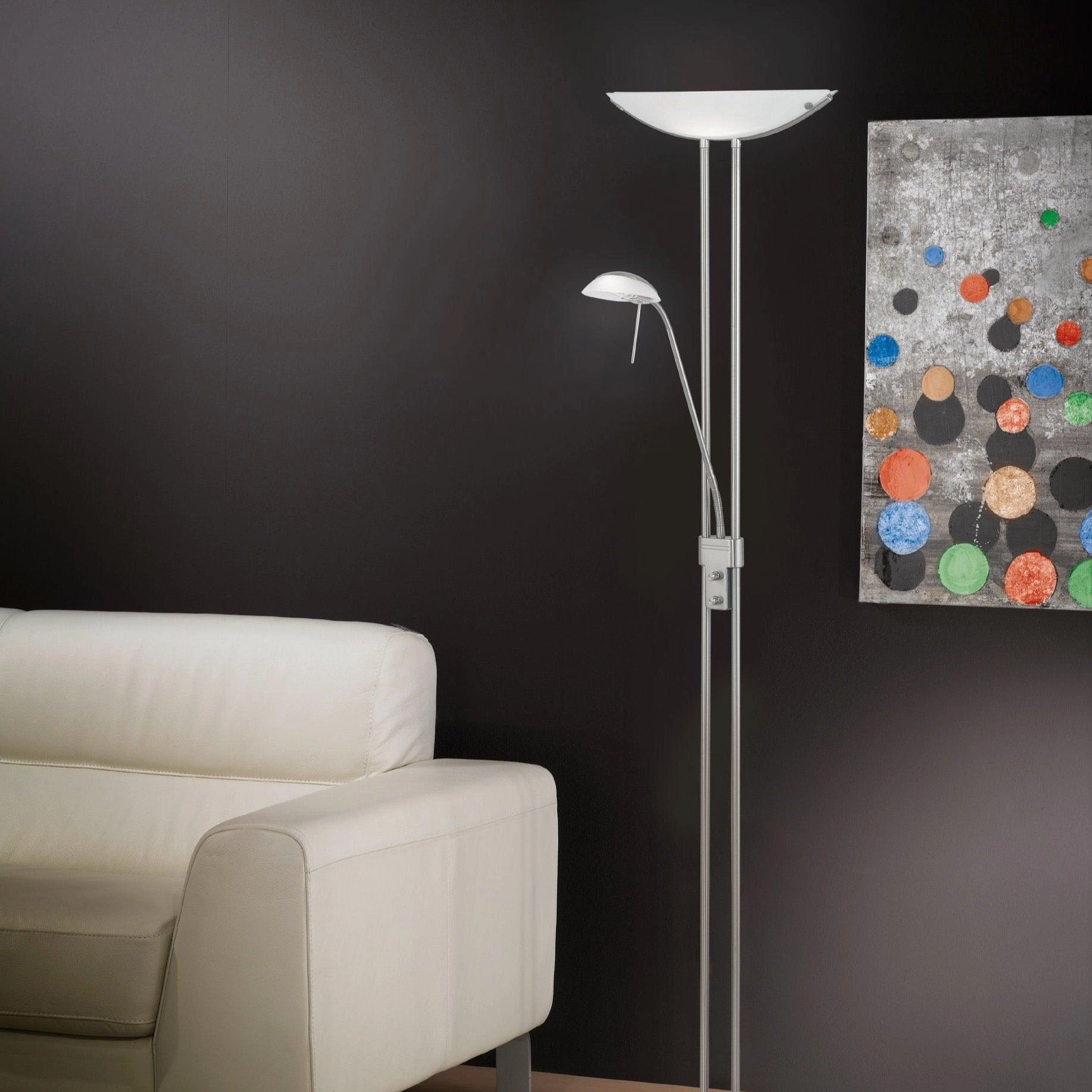 Eglo Baya Nickel Mother & Child Floor Lamp creative lampshade design
