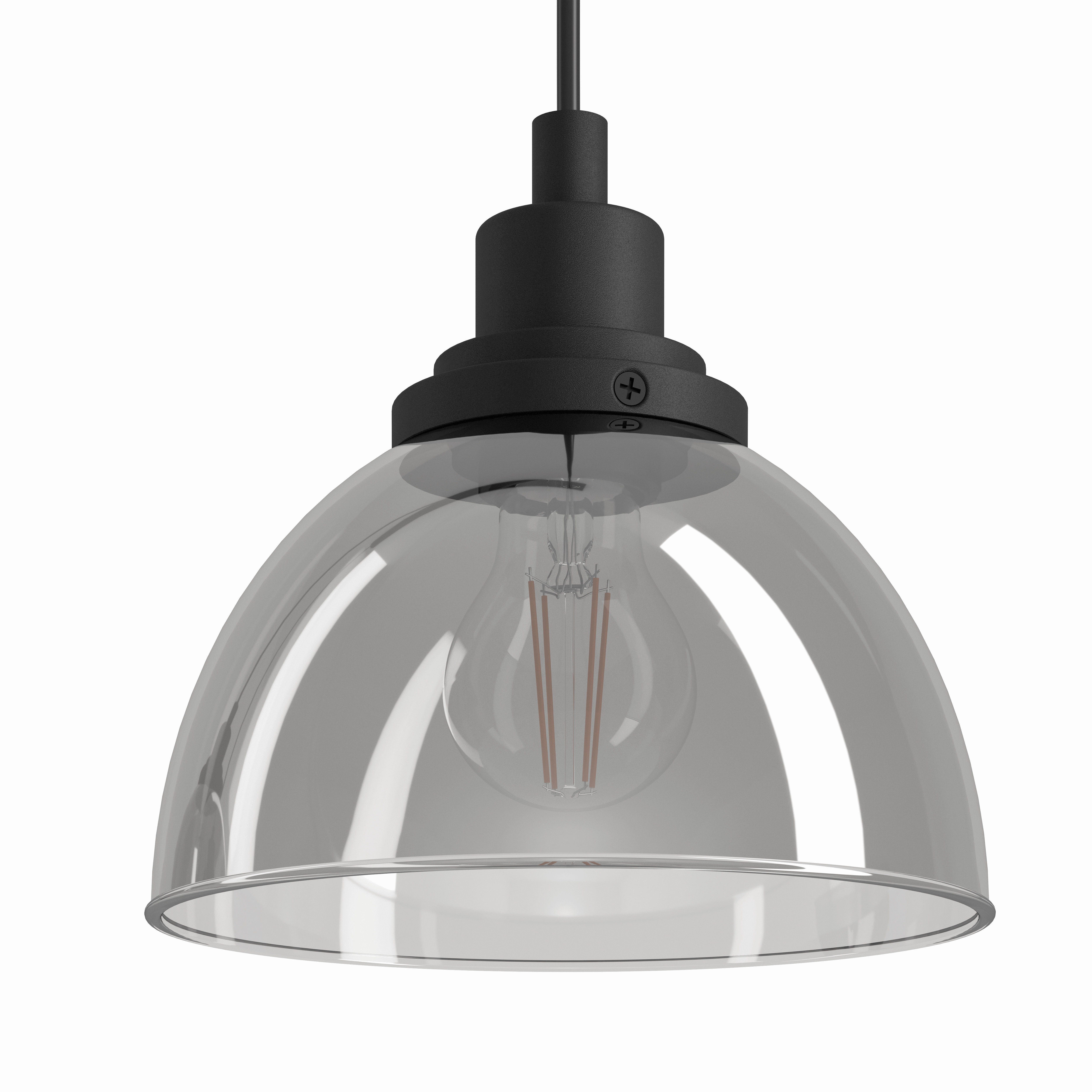 Eglo Beleser 3 Light Smoked Black Glass Ceiling Pendant