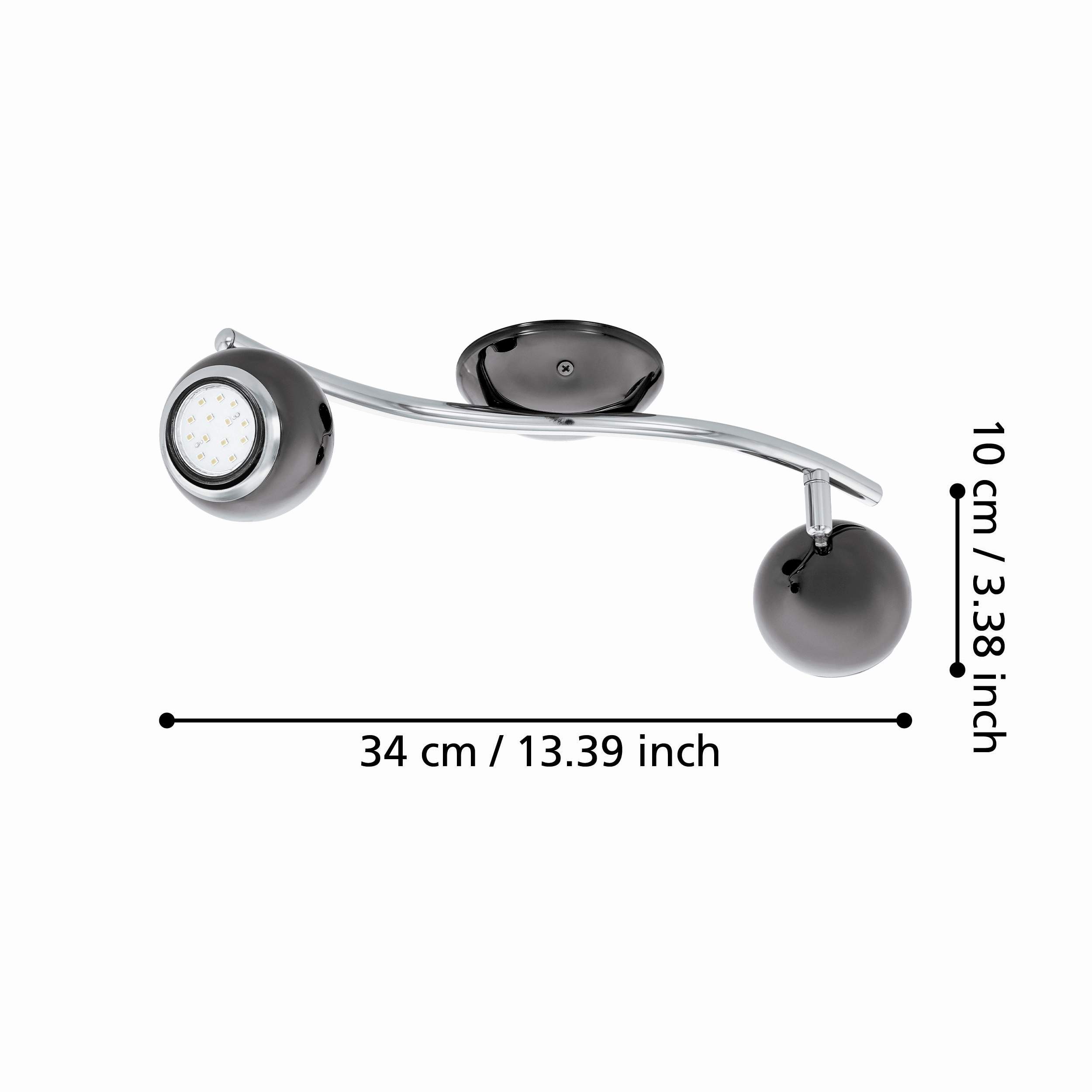 Eglo Bimeda 2 Light Black Nickel & Chrome Spotlight