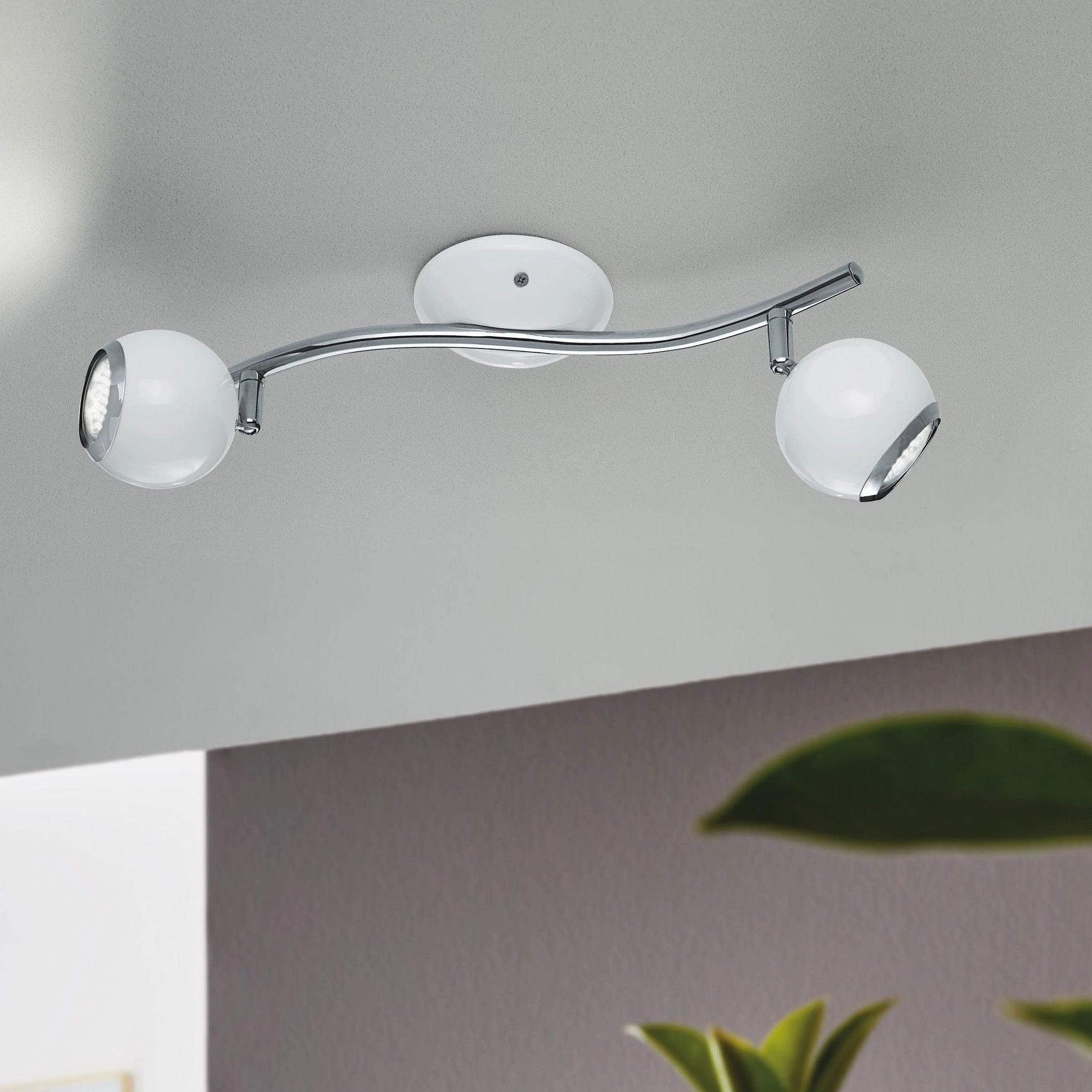 Eglo Bimeda 2 Light White & Chrome Spotlight