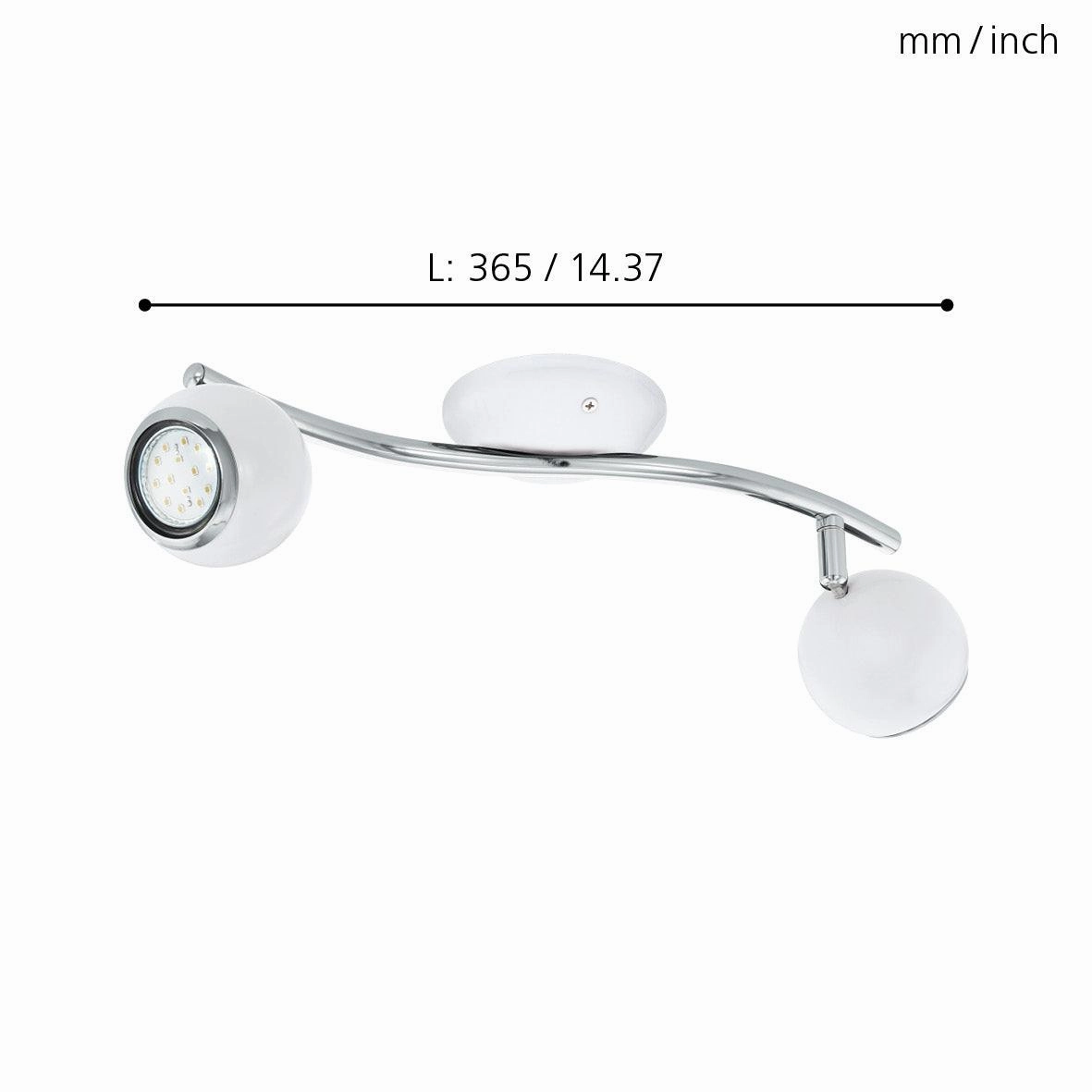 Eglo Bimeda 2 Light White & Chrome Spotlight