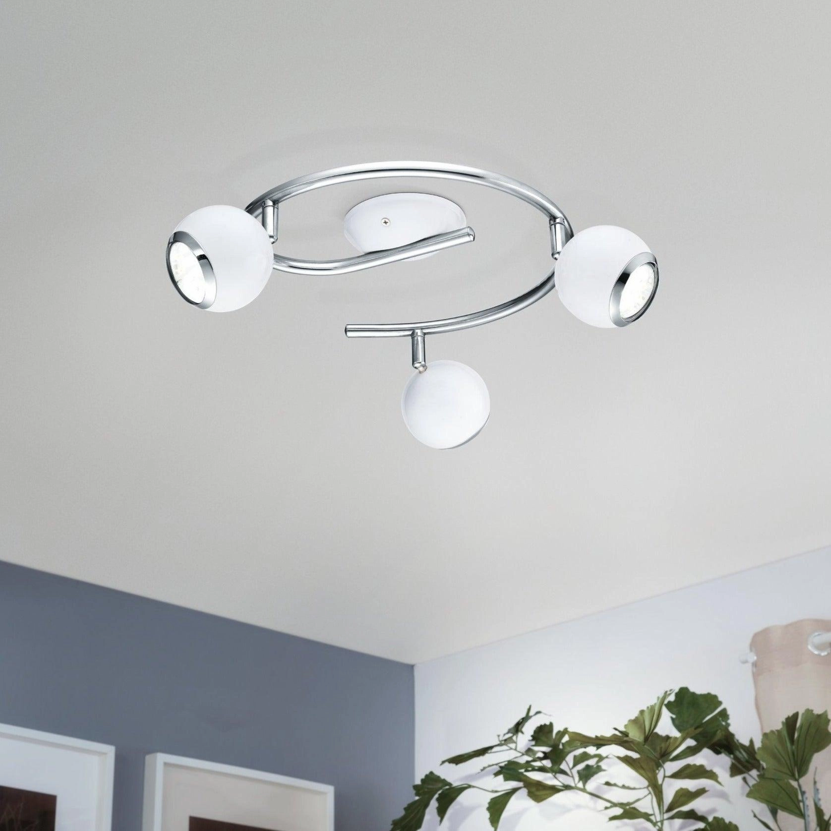 Eglo Bimeda 3 Light White & Chrome Spotlight