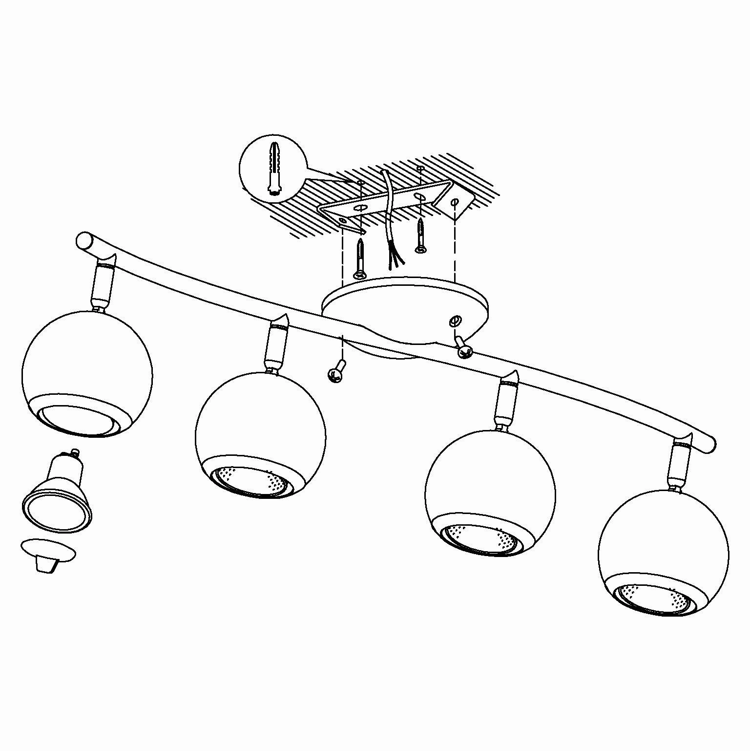 Eglo Bimeda 4 Light Black Nickel & Chrome Bar Spotlight