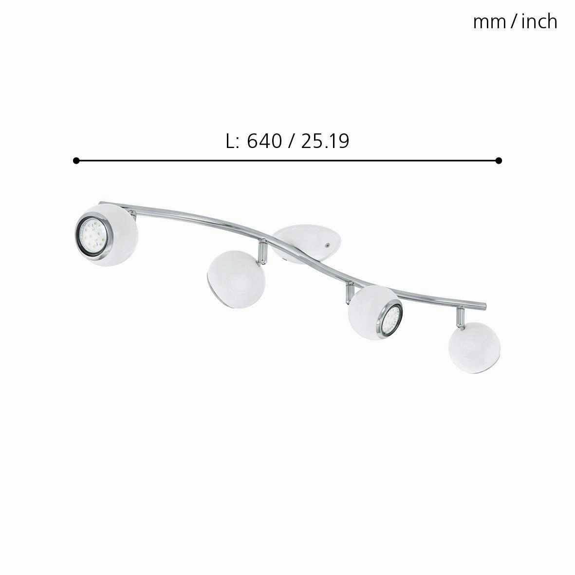 Eglo Bimeda 4 Light White & Chrome Bar Spotlight