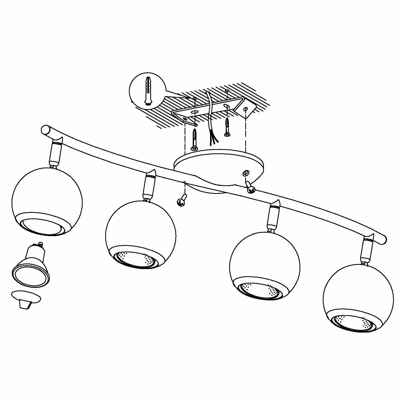 Eglo Bimeda 4 Light White & Chrome Bar Spotlight