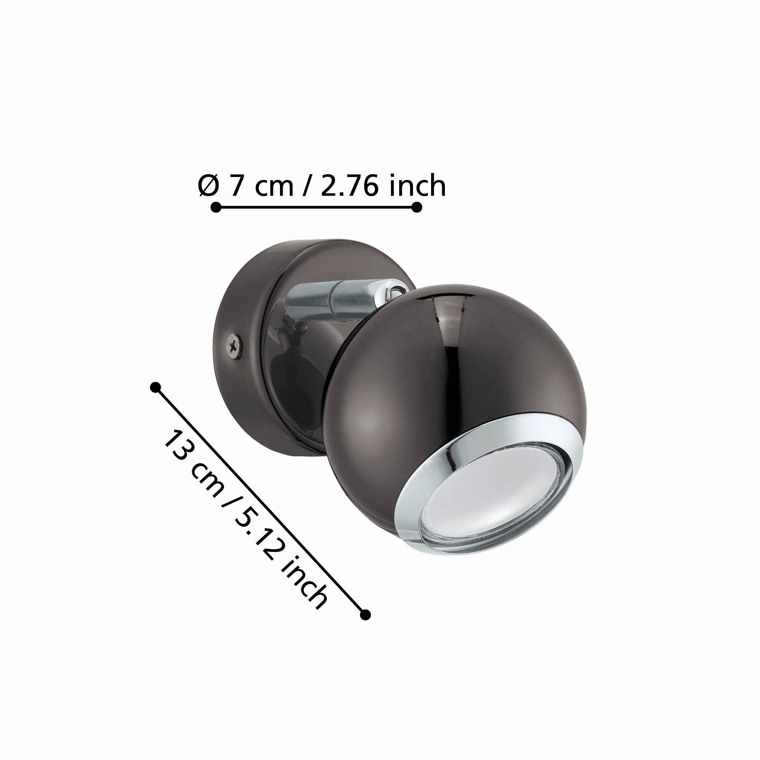 Eglo Bimeda Black Nickel & Chrome Wall Spotlight