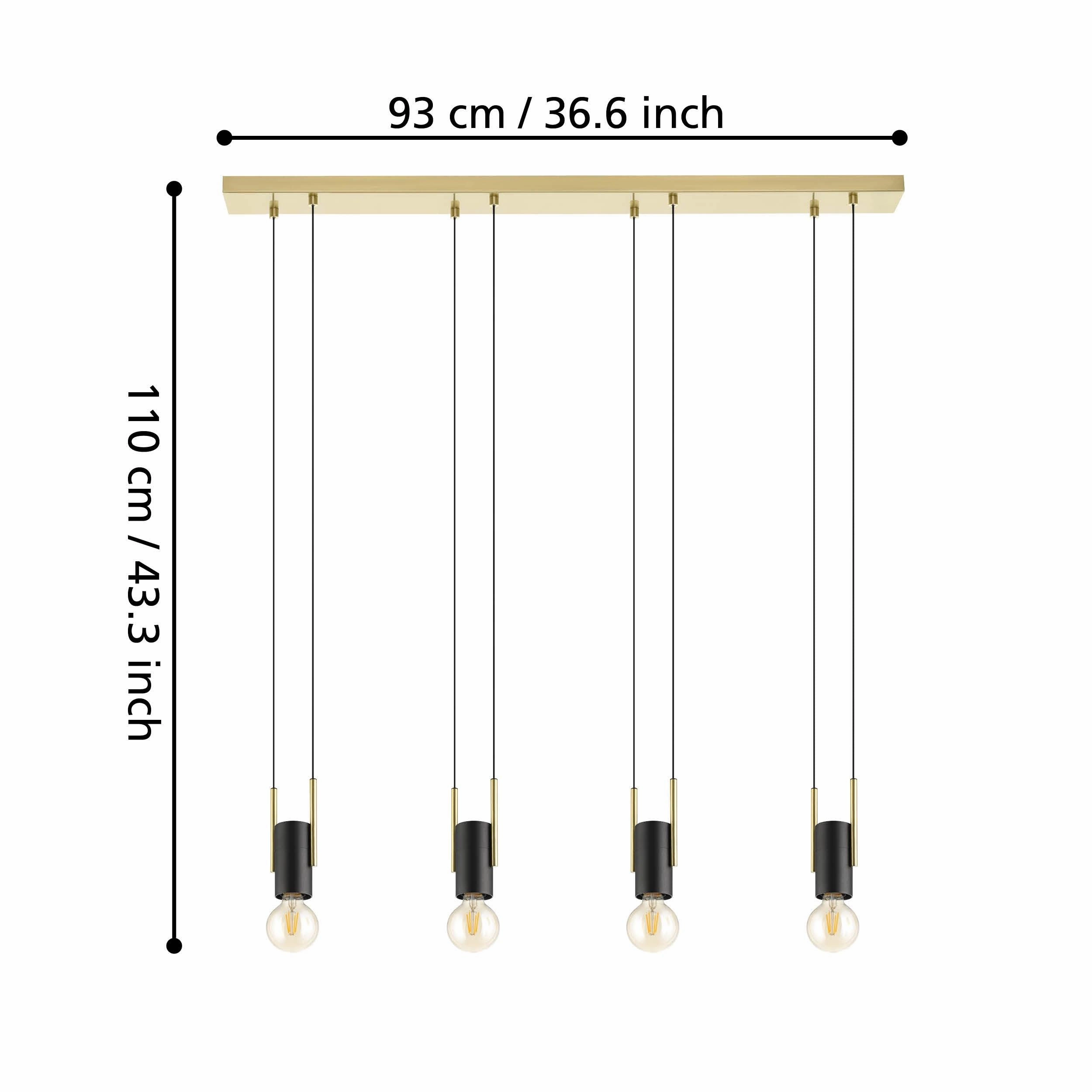 Eglo Bitachito Black Metal & Brass Bar Ceiling Pendant
