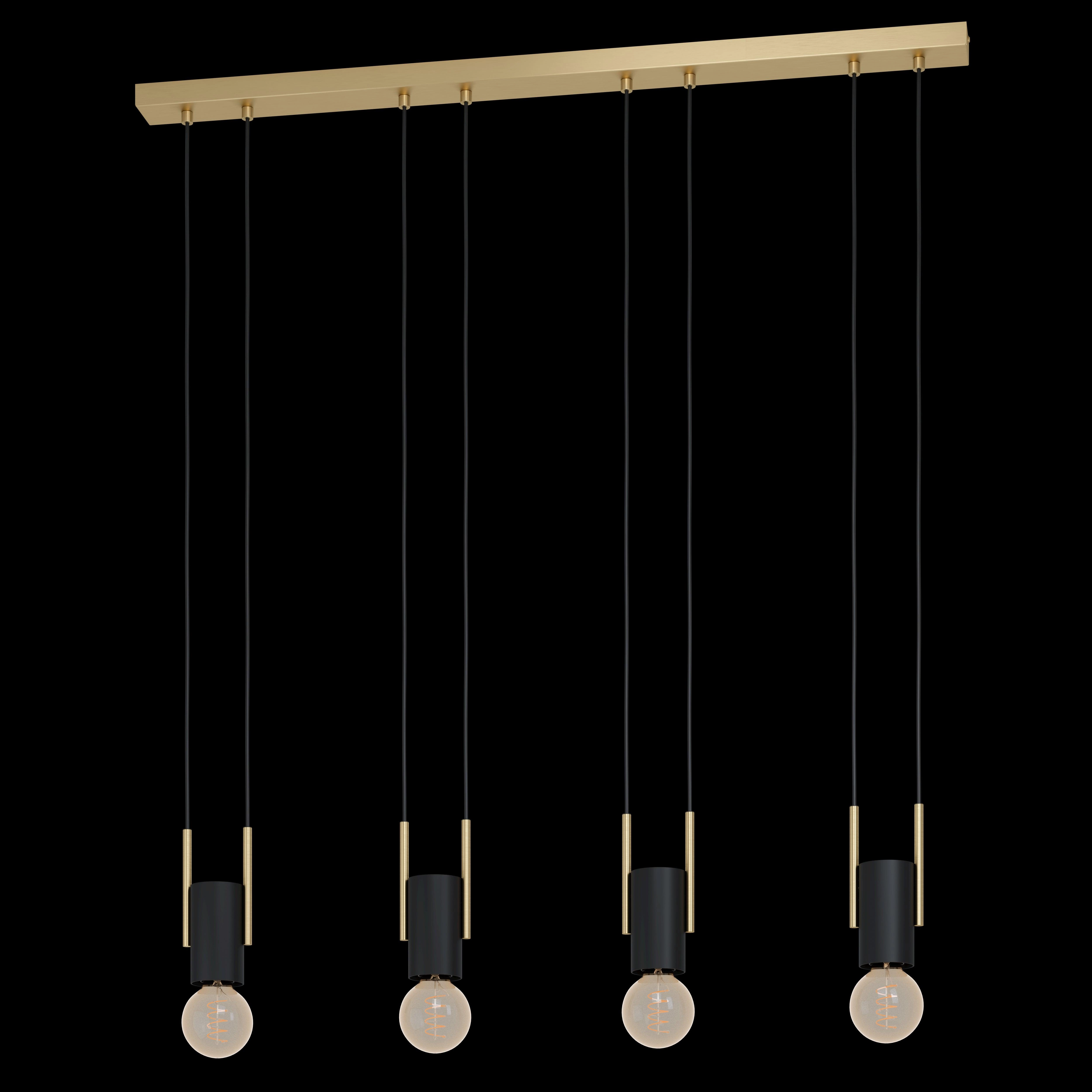 Eglo Bitachito Black Metal & Brass Bar Ceiling Pendant sleek LED ceiling lamp