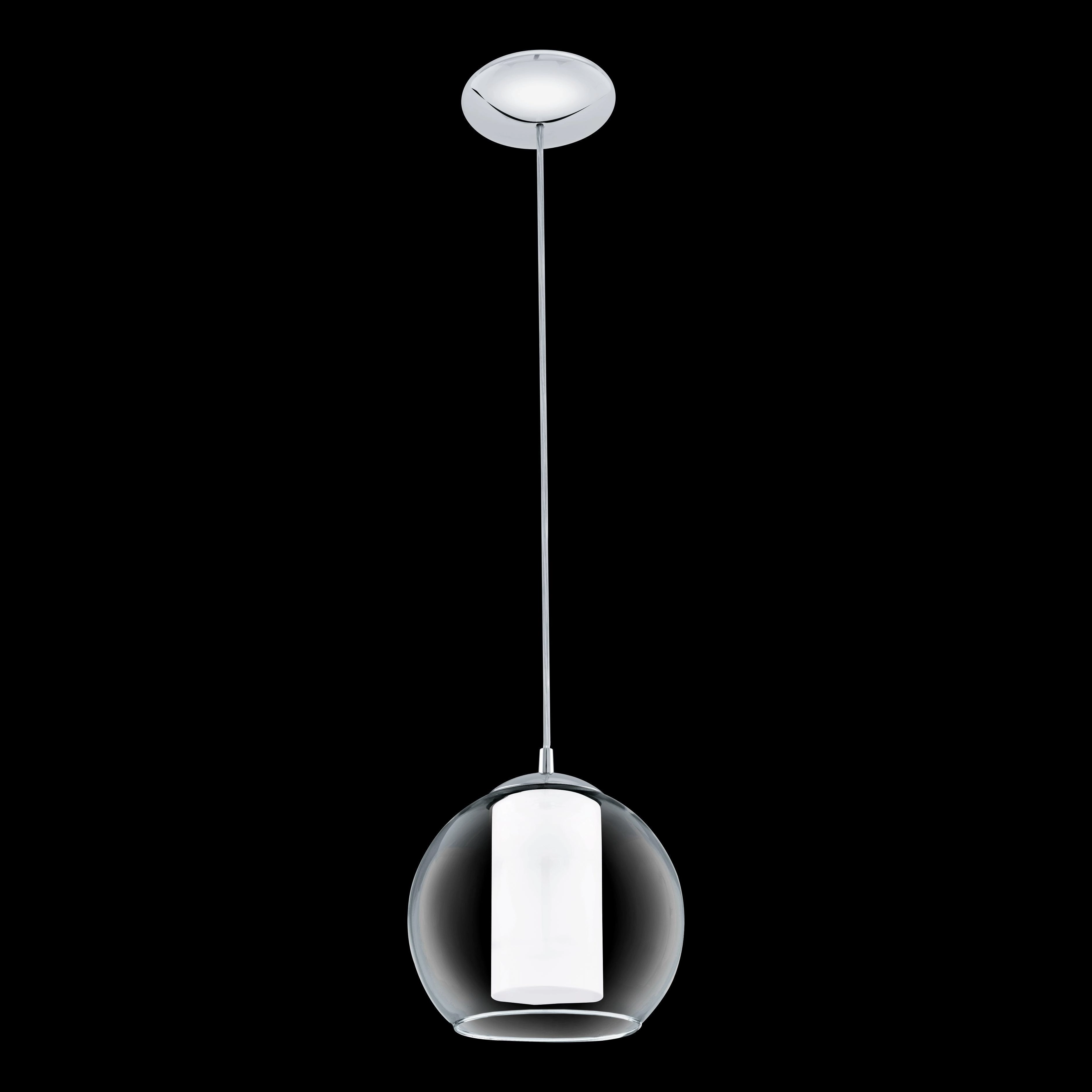 Eglo Bolsano Chrome Clear & White Glass Ceiling Pendant