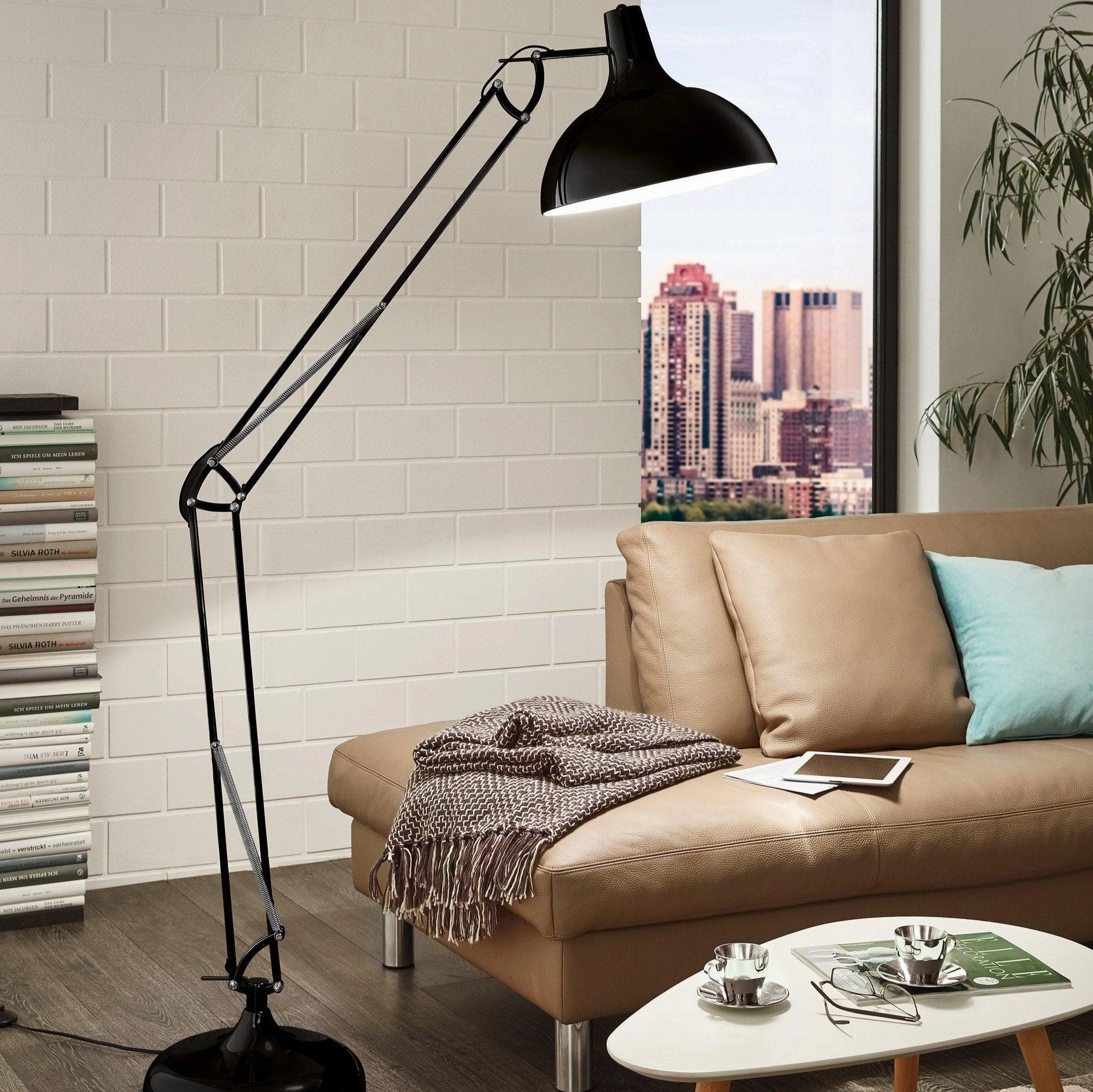 Eglo Borgillio Adjustable Black Metal Floor Lamp creative lampshade design