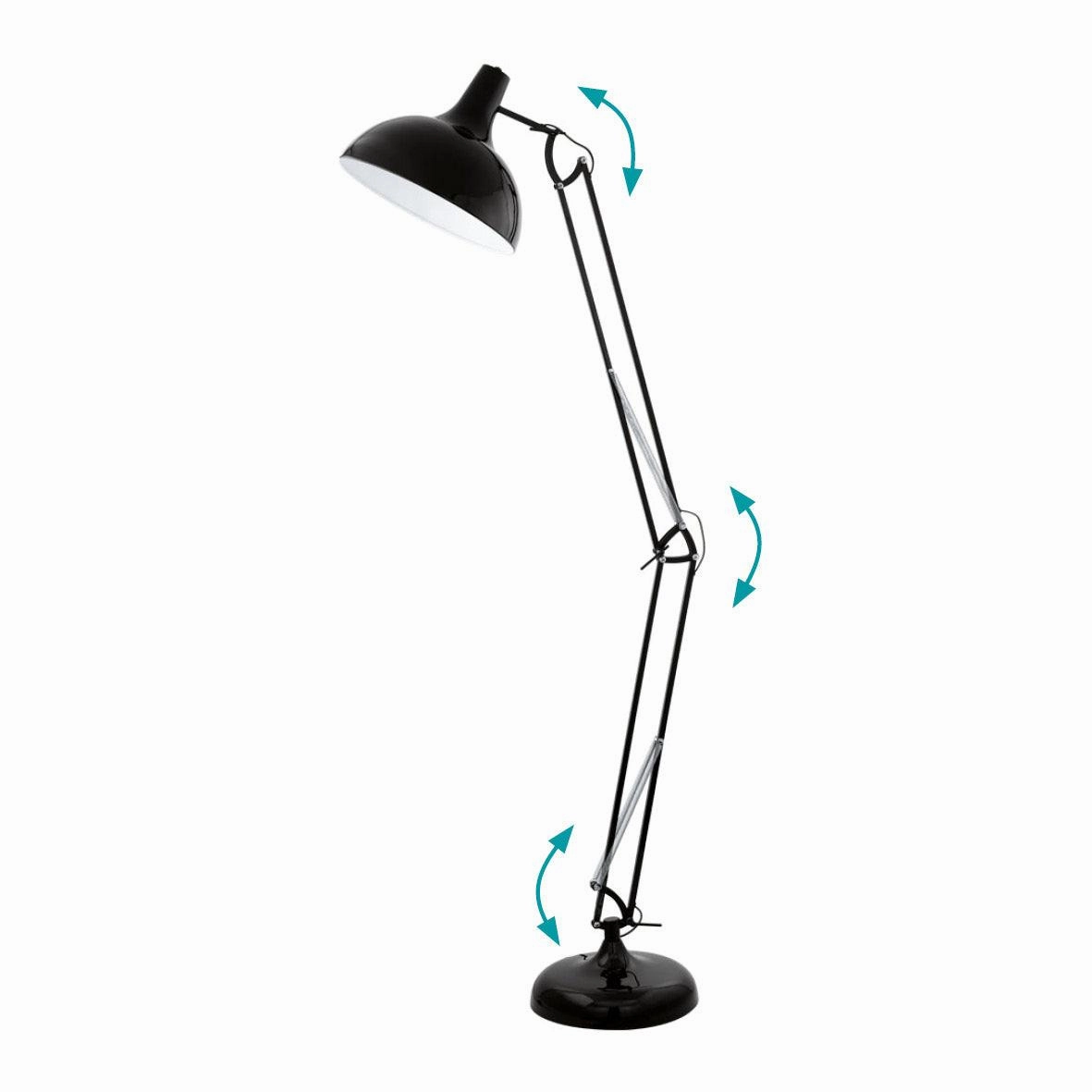 Eglo Borgillio Adjustable Black Metal Floor Lamp