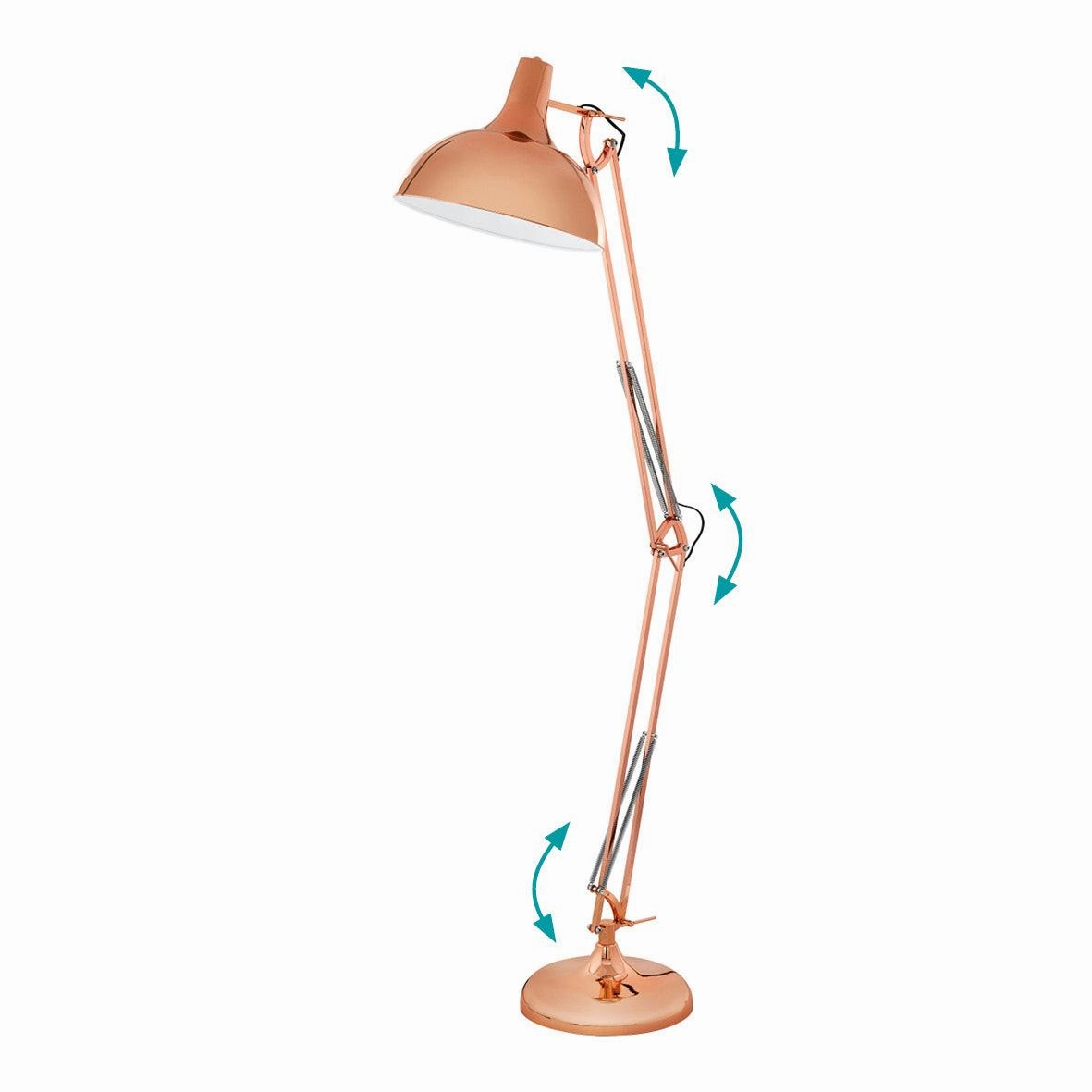 Eglo Borgillio Adjustable Copper Metal Floor Lamp