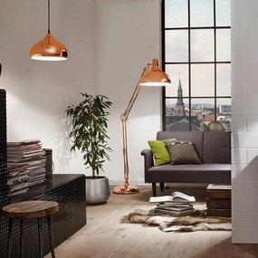 Eglo Borgillio Adjustable Copper Metal Floor Lamp creative lampshade design