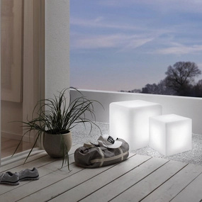 Eglo Bottona IP44 Outdoor White Cube Floor light - 30cm creative lampshade design