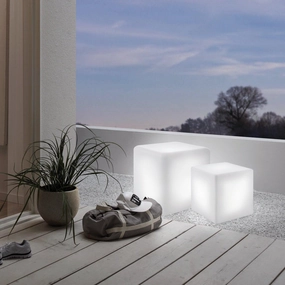Eglo Bottona IP44 Outdoor White Cube Floor light - 40cm creative lampshade design