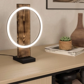 Eglo Boyal Mottled Wood LED Table Lamp energy-saving LED light