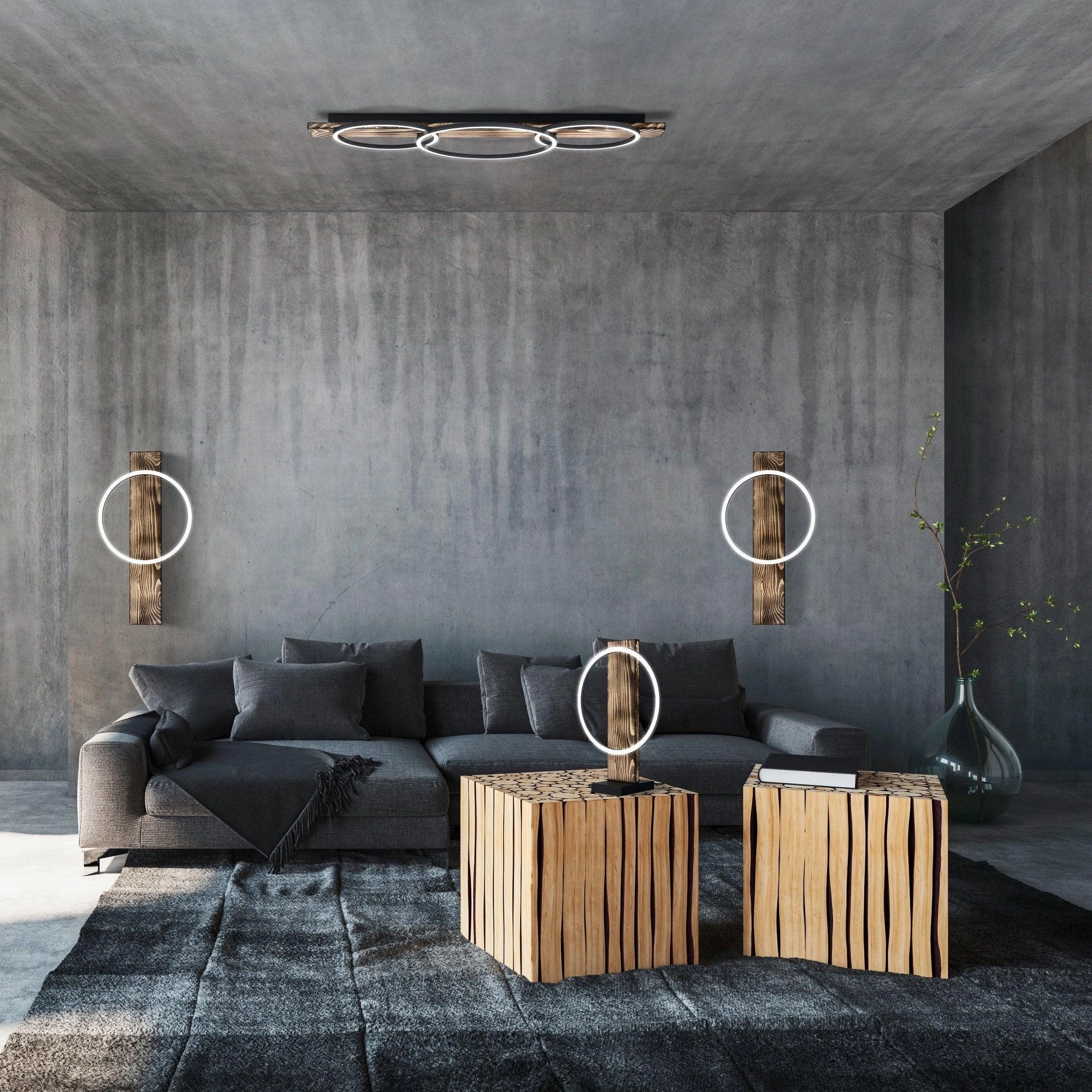 Eglo Boyal Mottled Wood LED Table Lamp