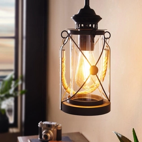 Eglo Bradford Lantern Style Black Ceiling Pendant sleek LED ceiling lamp