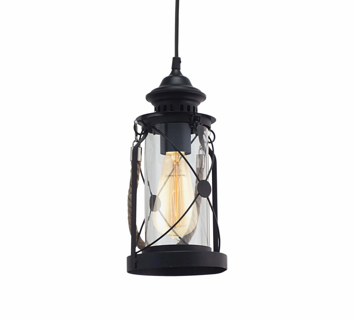 Eglo Bradford Lantern Style Black Ceiling Pendant