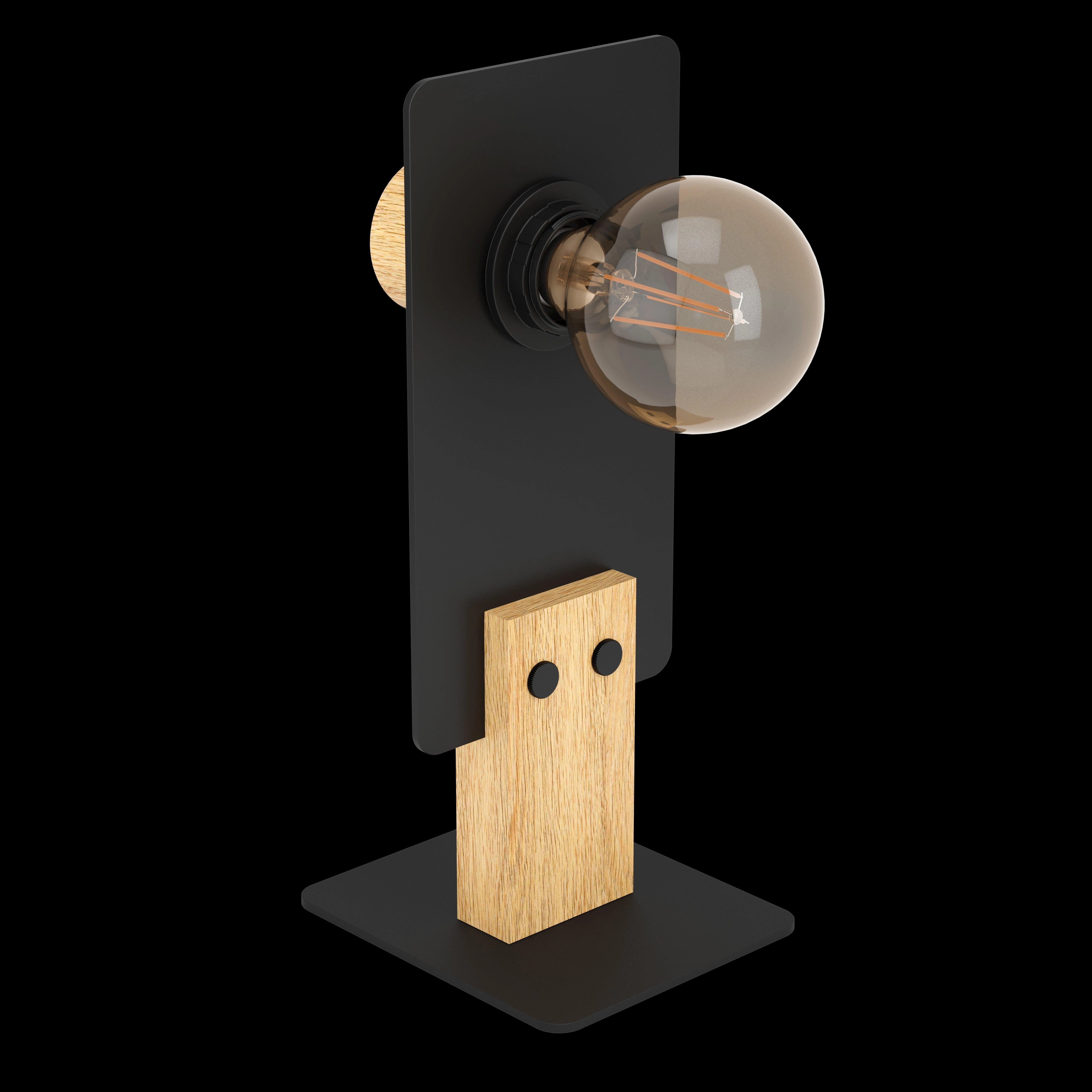 Eglo Bramerton Black & Wooden Table Lamp