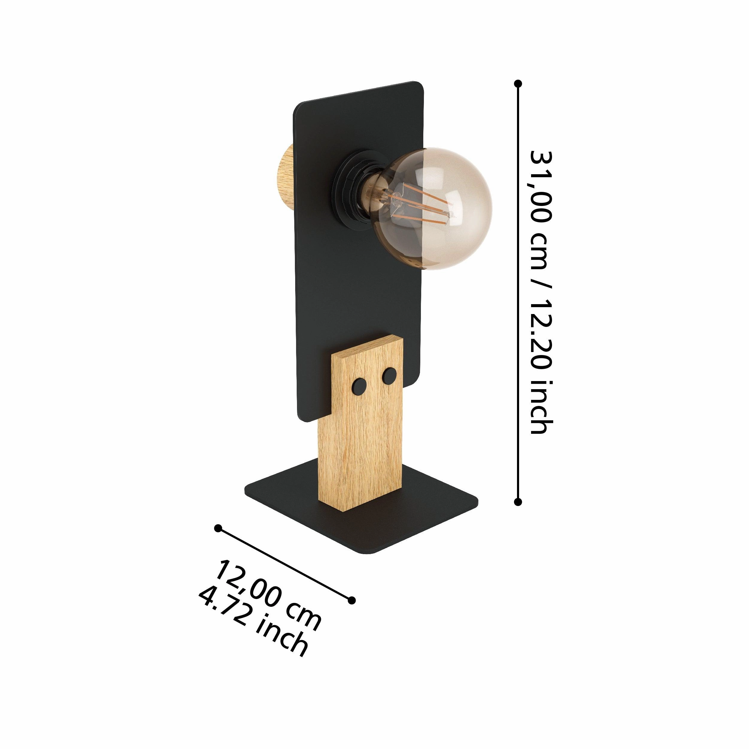Eglo Bramerton Black & Wooden Table Lamp