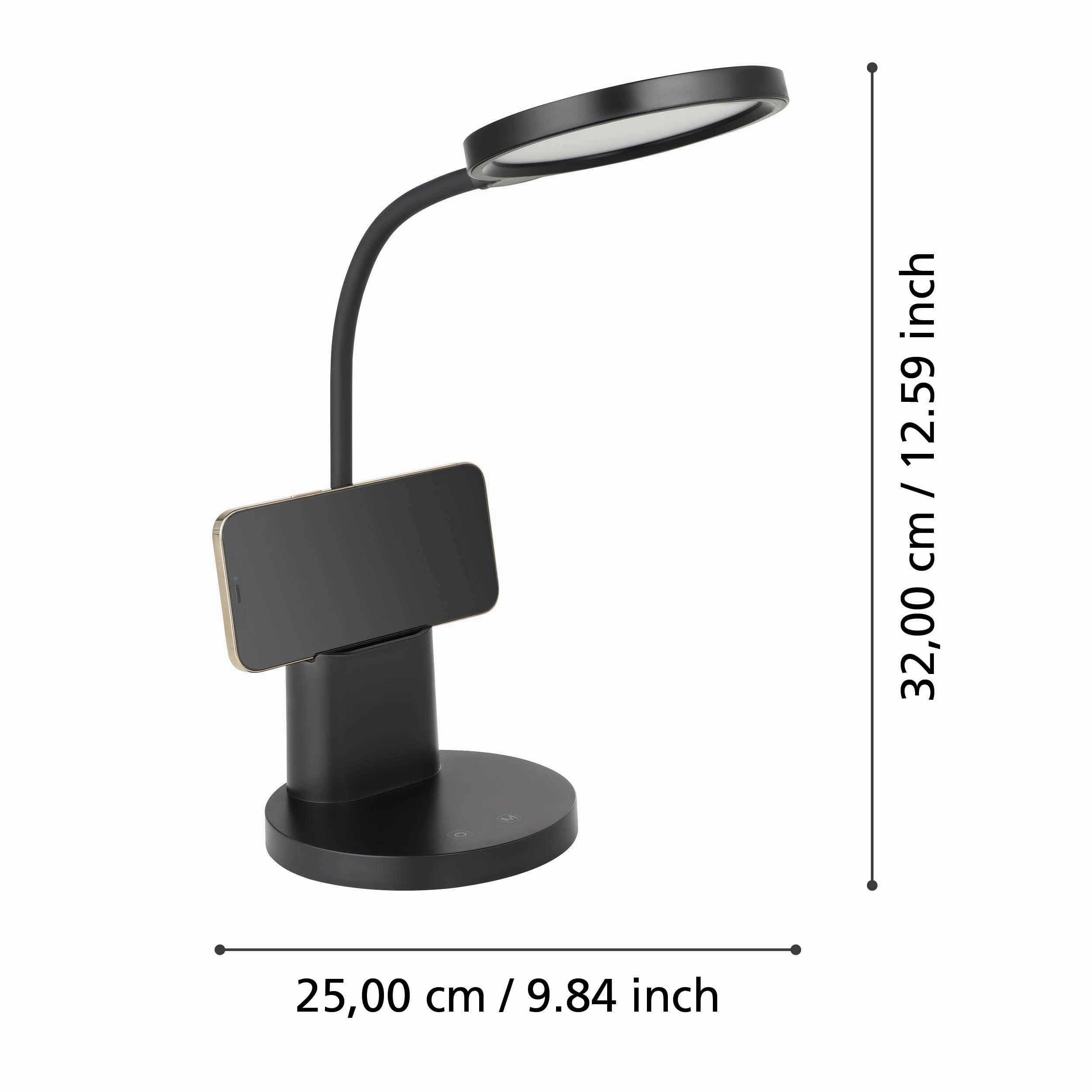 Eglo Brolini Battery Powered Black LED Desk Lamp