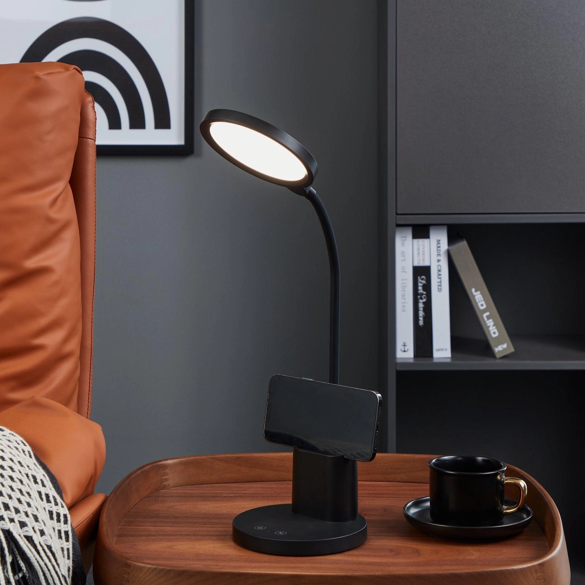 Eglo Brolini Battery Powered Black LED Desk Lamp