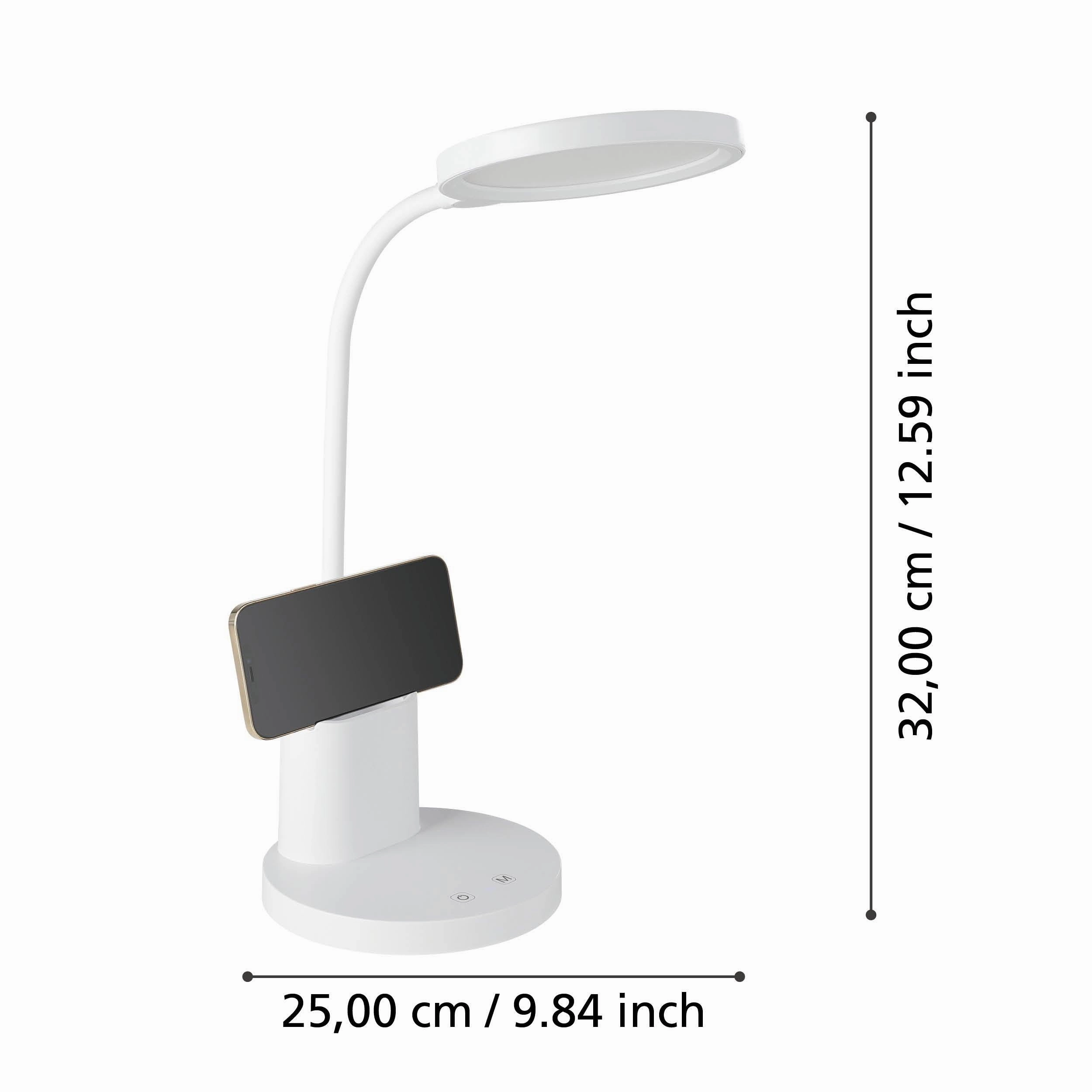 Eglo Brolini Battery Powered White LED Desk Lamp