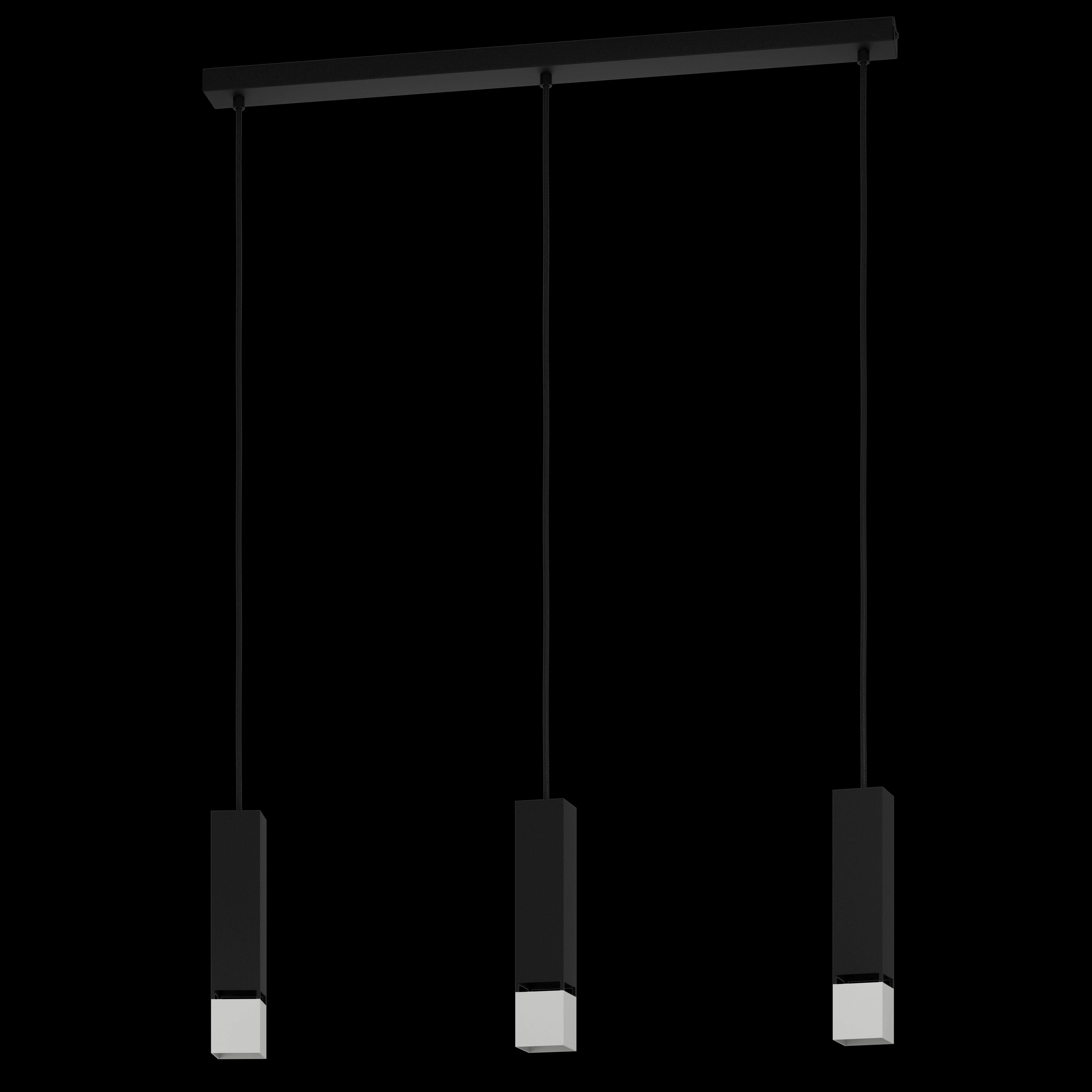 Eglo Butrano 3 Light Black & Silver Bar Shaped Pendant