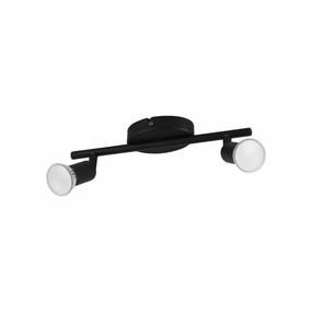 Eglo Buzz-LED Black 2 Light Bar Spotlight tall arc lamp for living room