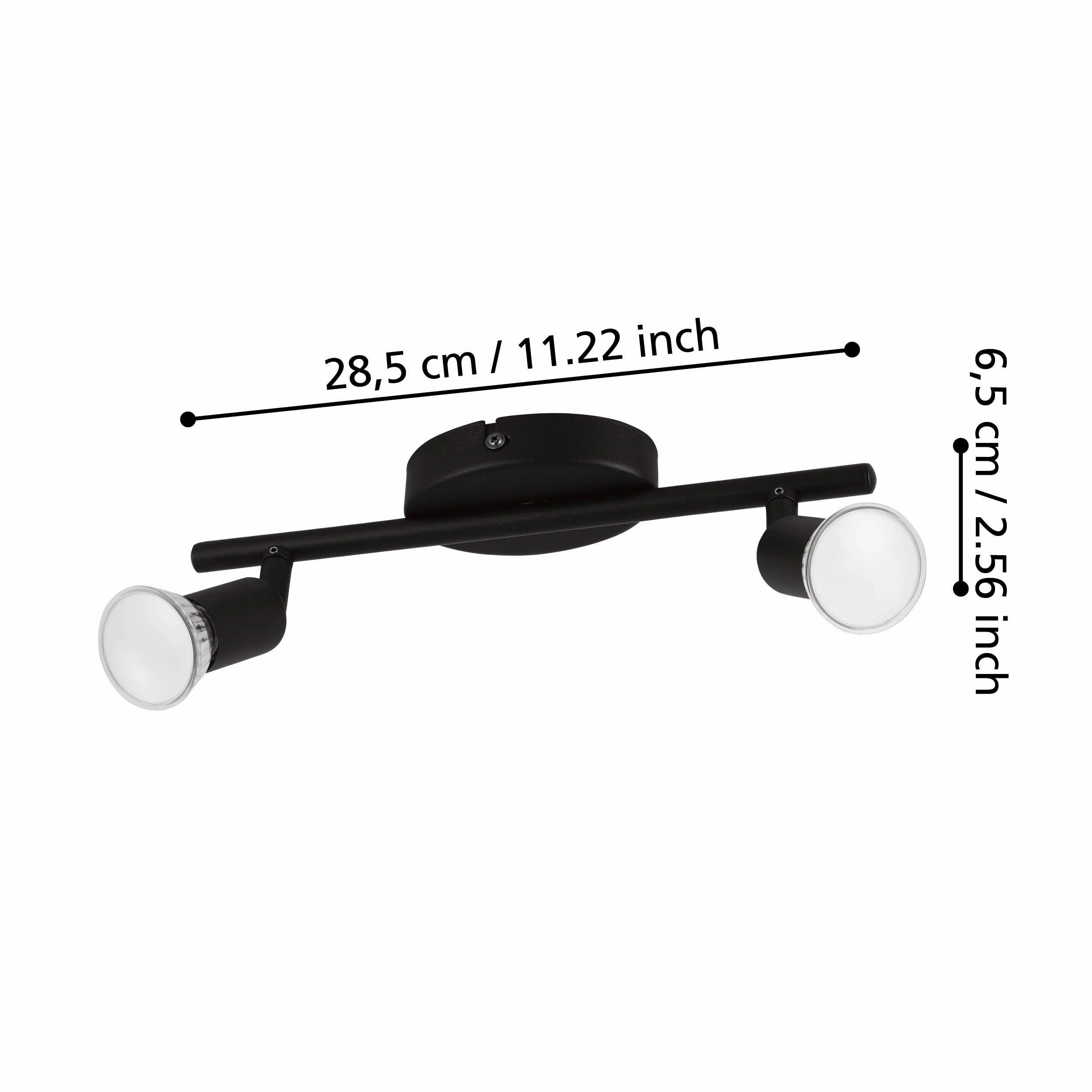 Eglo Buzz-LED Black 2 Light Bar Spotlight