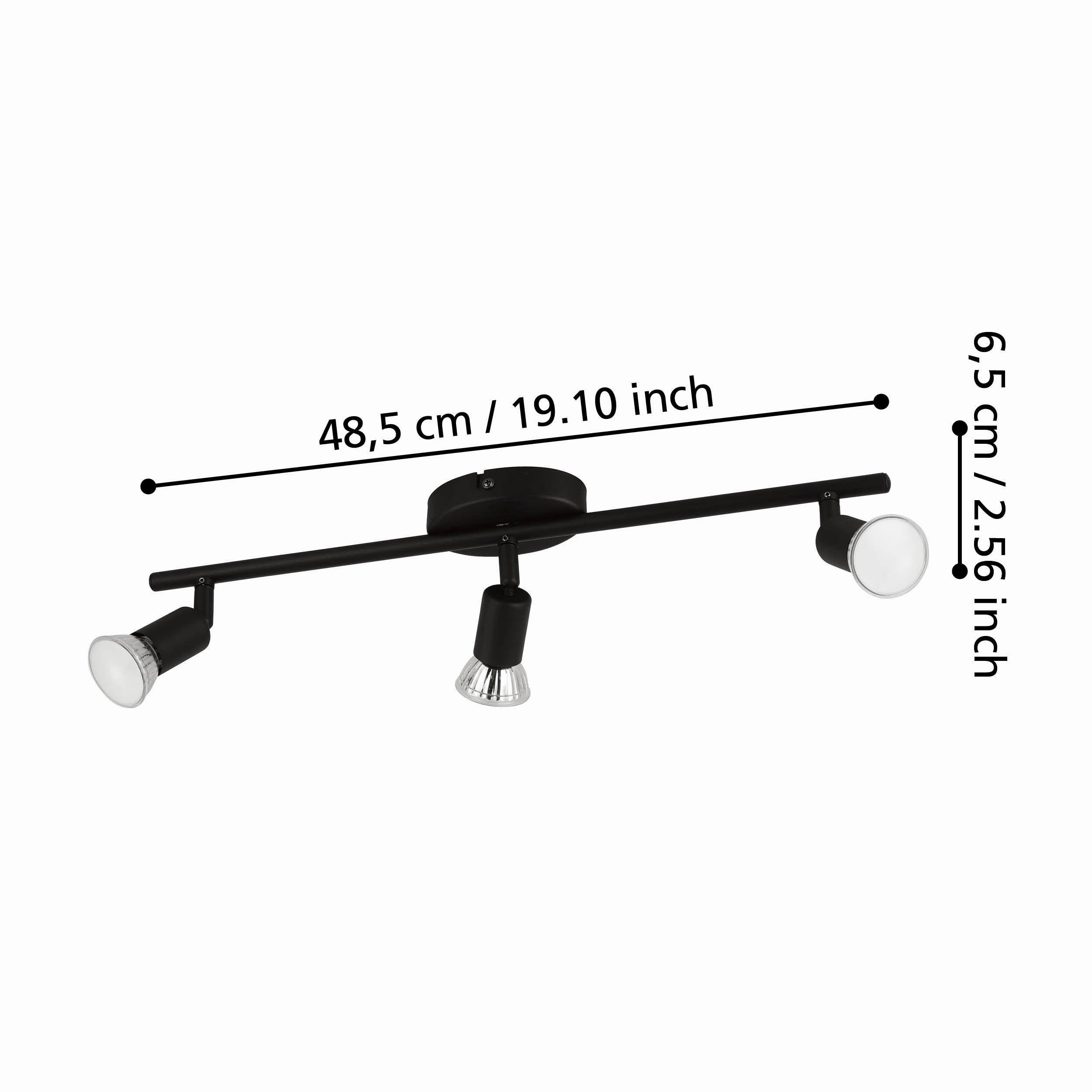 Eglo Buzz-LED Black 3 Light Bar Spotlight