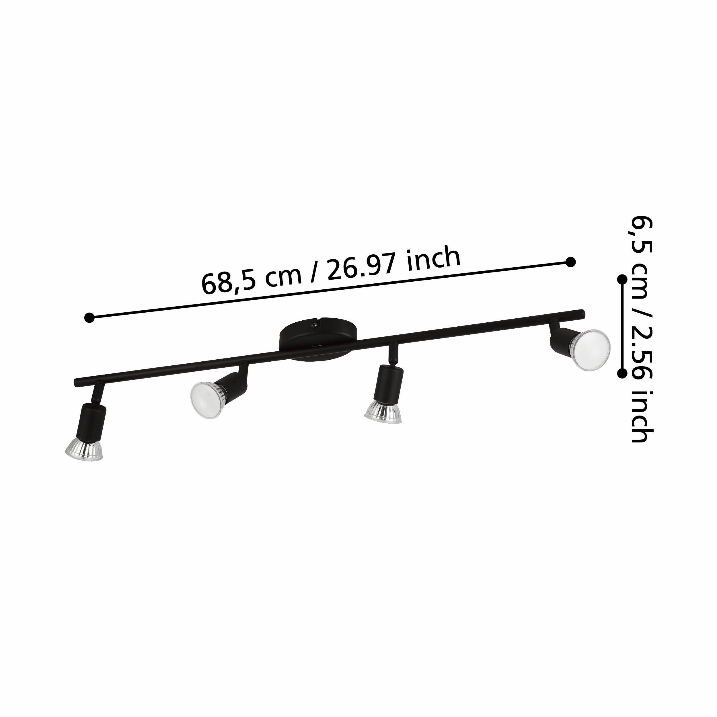 Eglo Buzz-LED Black 4 Light Bar Spotlight