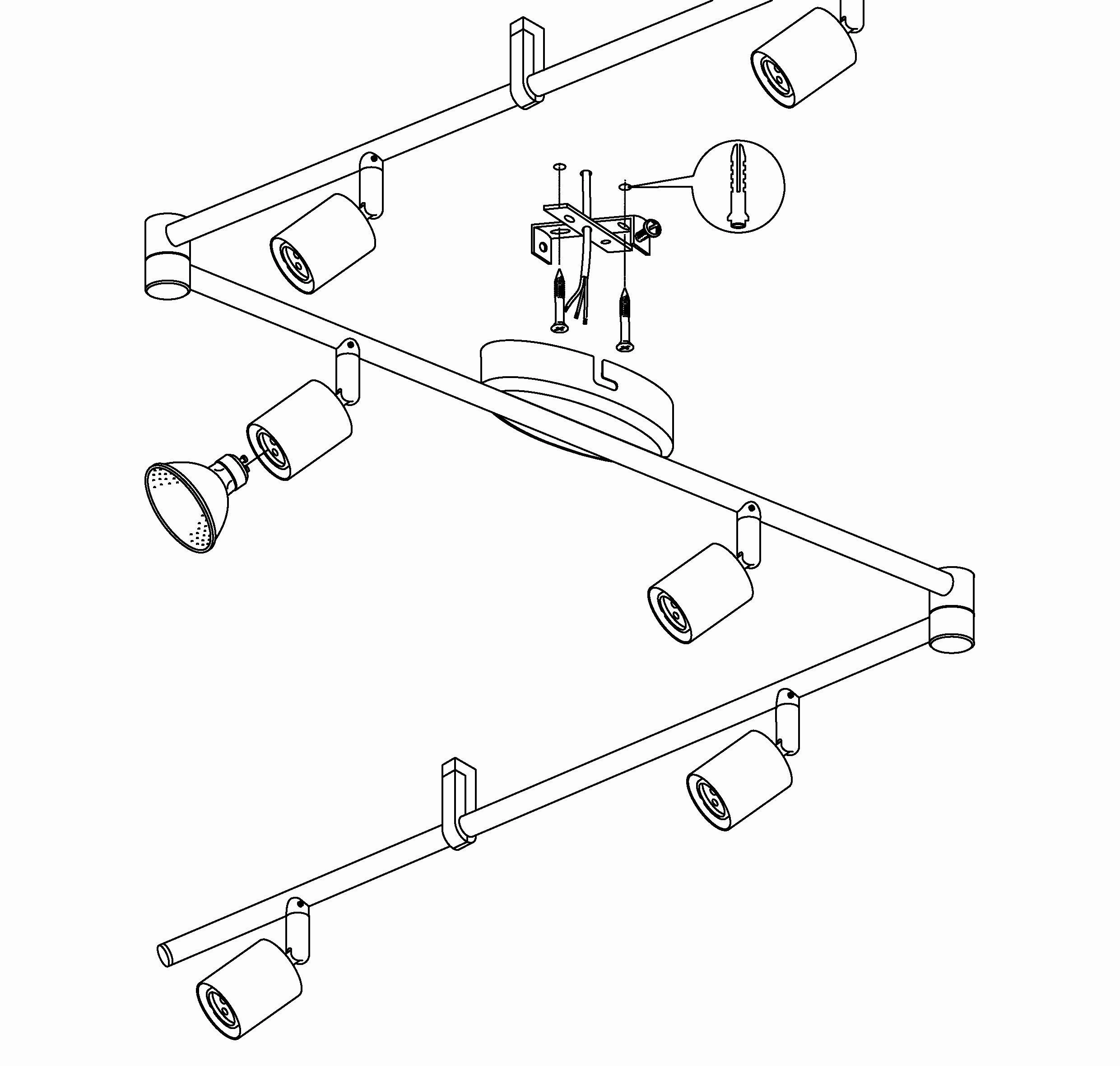 Eglo Buzz-LED Black 6 Light Bar Spotlight