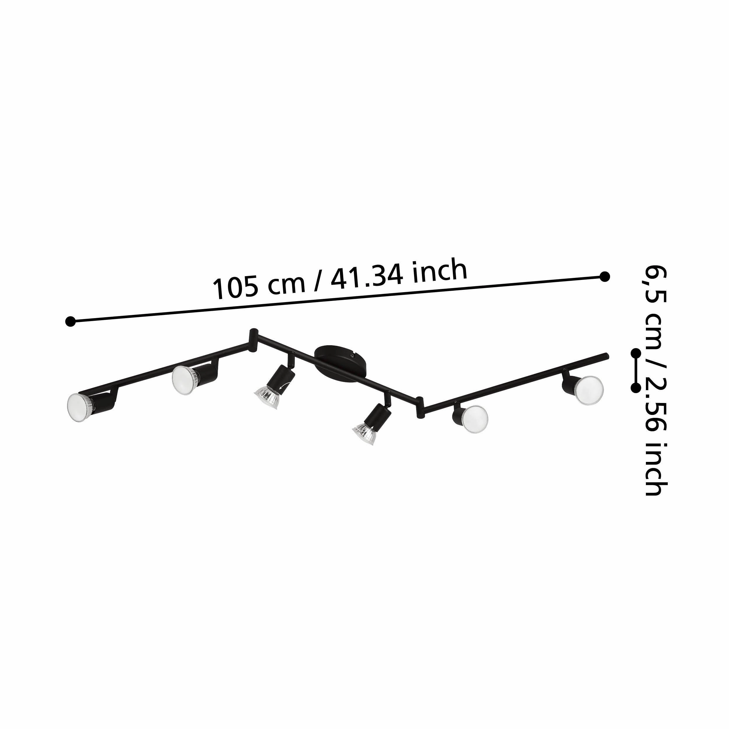 Eglo Buzz-LED Black 6 Light Bar Spotlight
