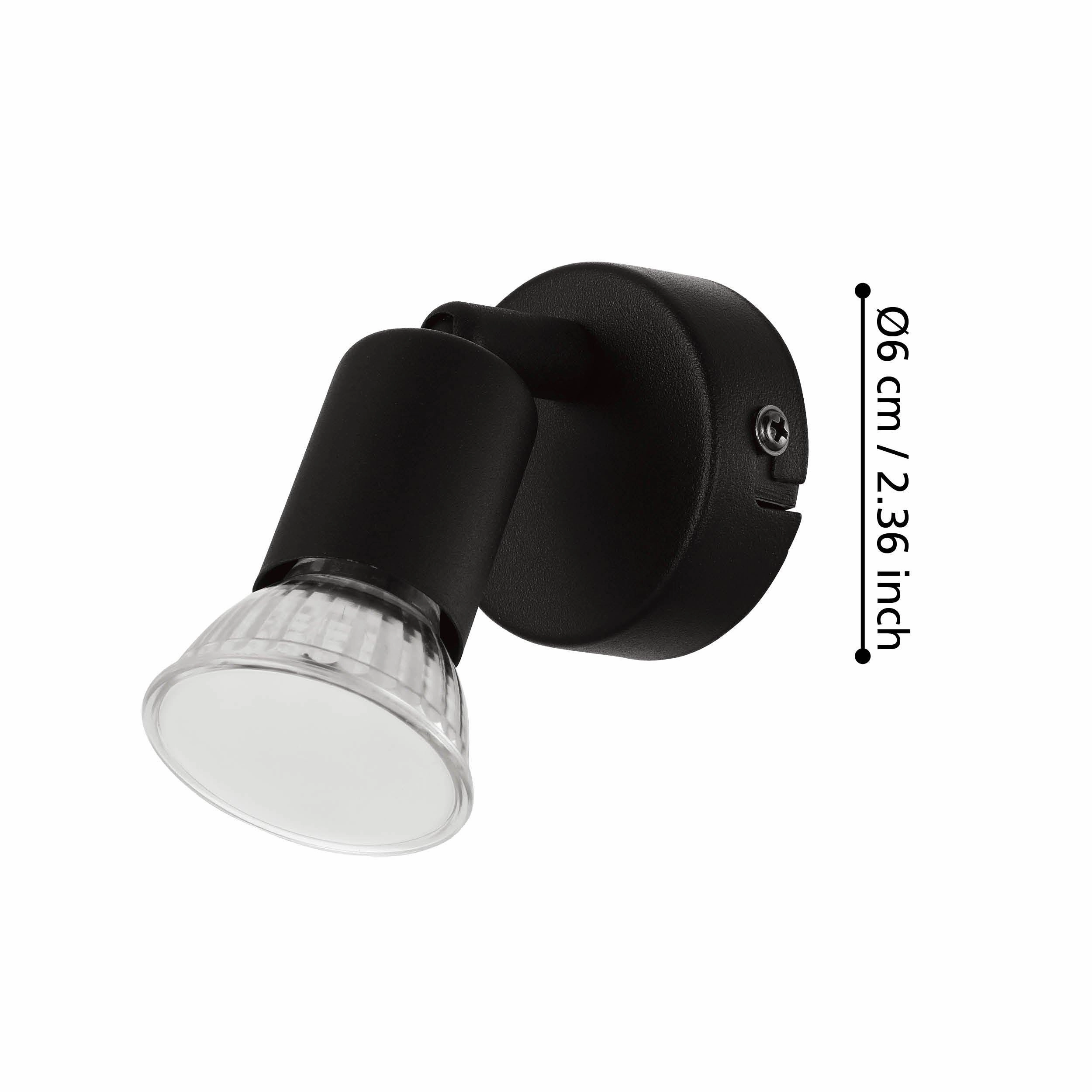 Eglo Buzz-LED Black Wall Spotlight