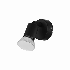 Eglo Buzz-LED Black Wall Spotlight tall arc lamp for living room