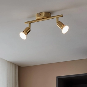 Eglo Buzz-LED Brass 2 Light Bar Spotlight tall arc lamp for living room