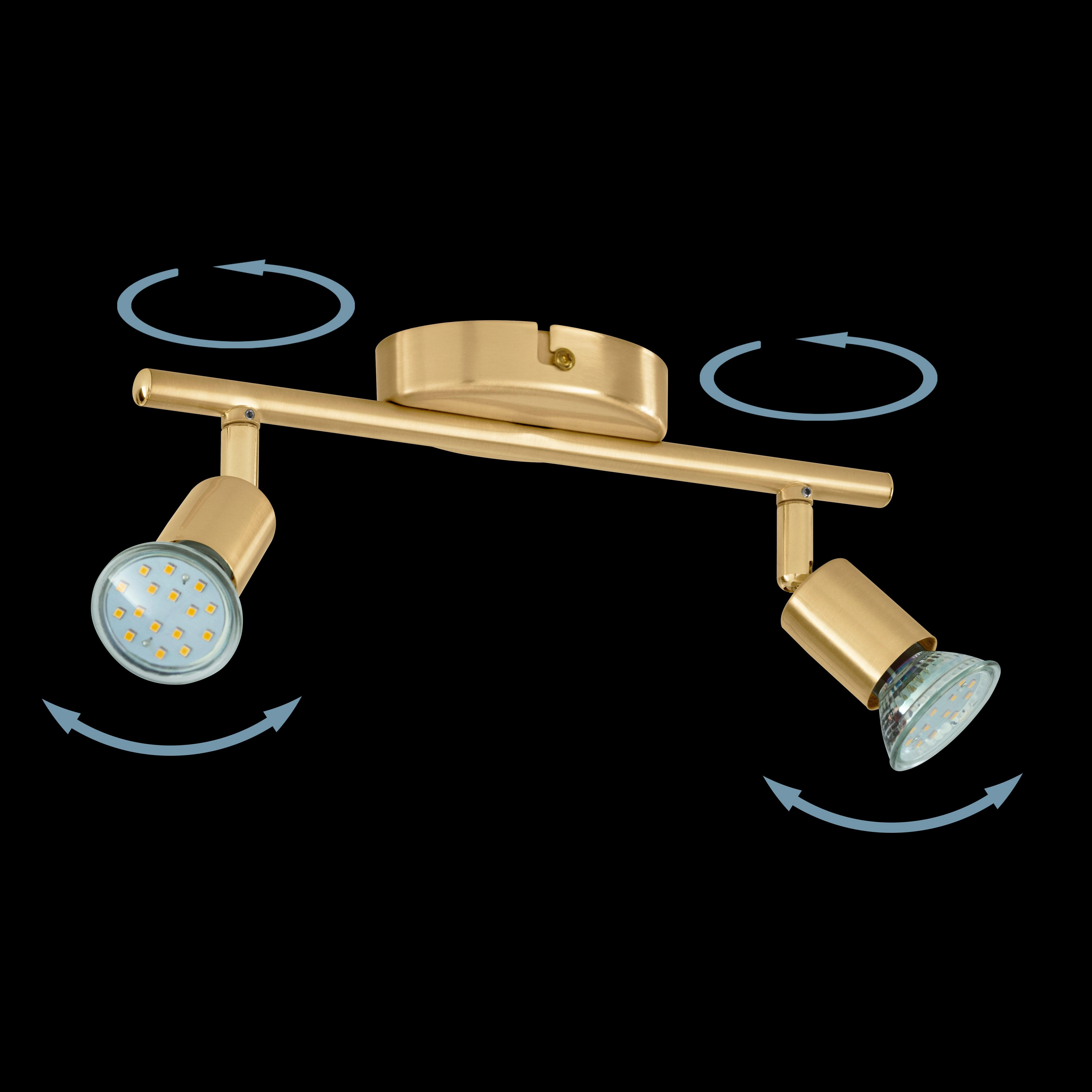 Eglo Buzz-LED Brass 2 Light Bar Spotlight