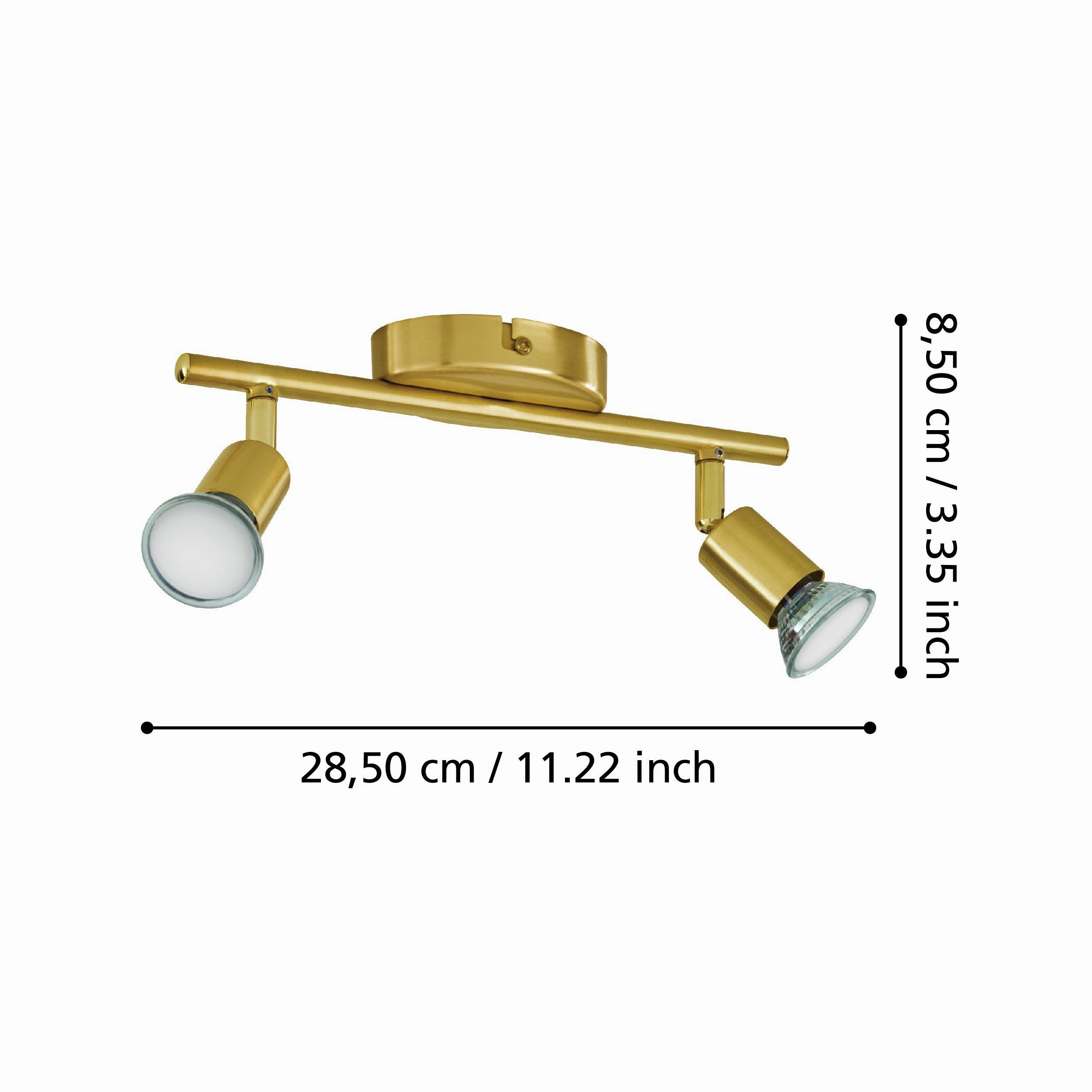 Eglo Buzz-LED Brass 2 Light Bar Spotlight