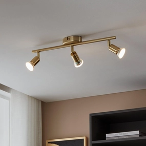 Eglo Buzz-LED Brass 3 Light Bar Spotlight tall arc lamp for living room