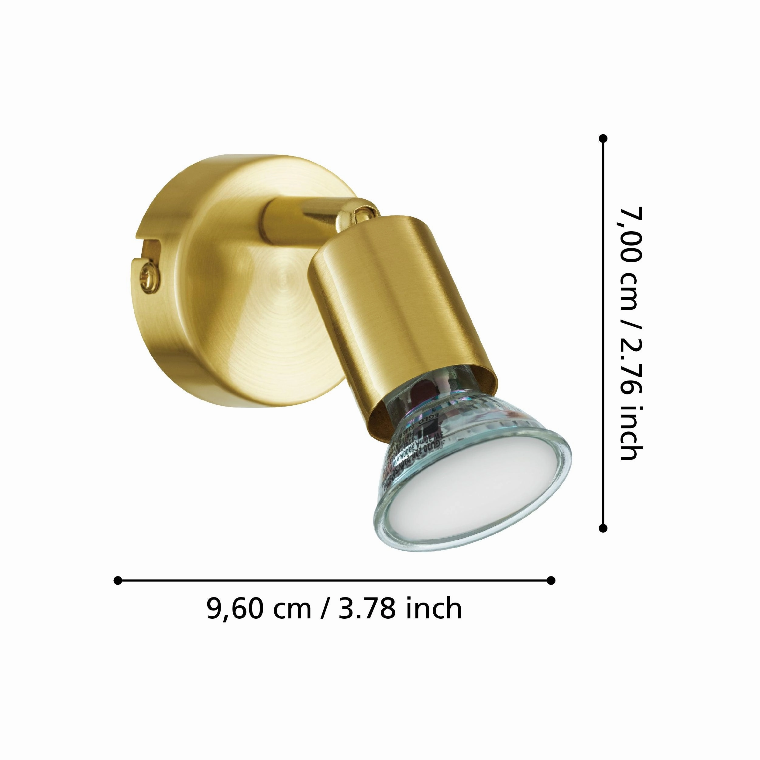 Eglo Buzz-LED Brass Wall Spotlight