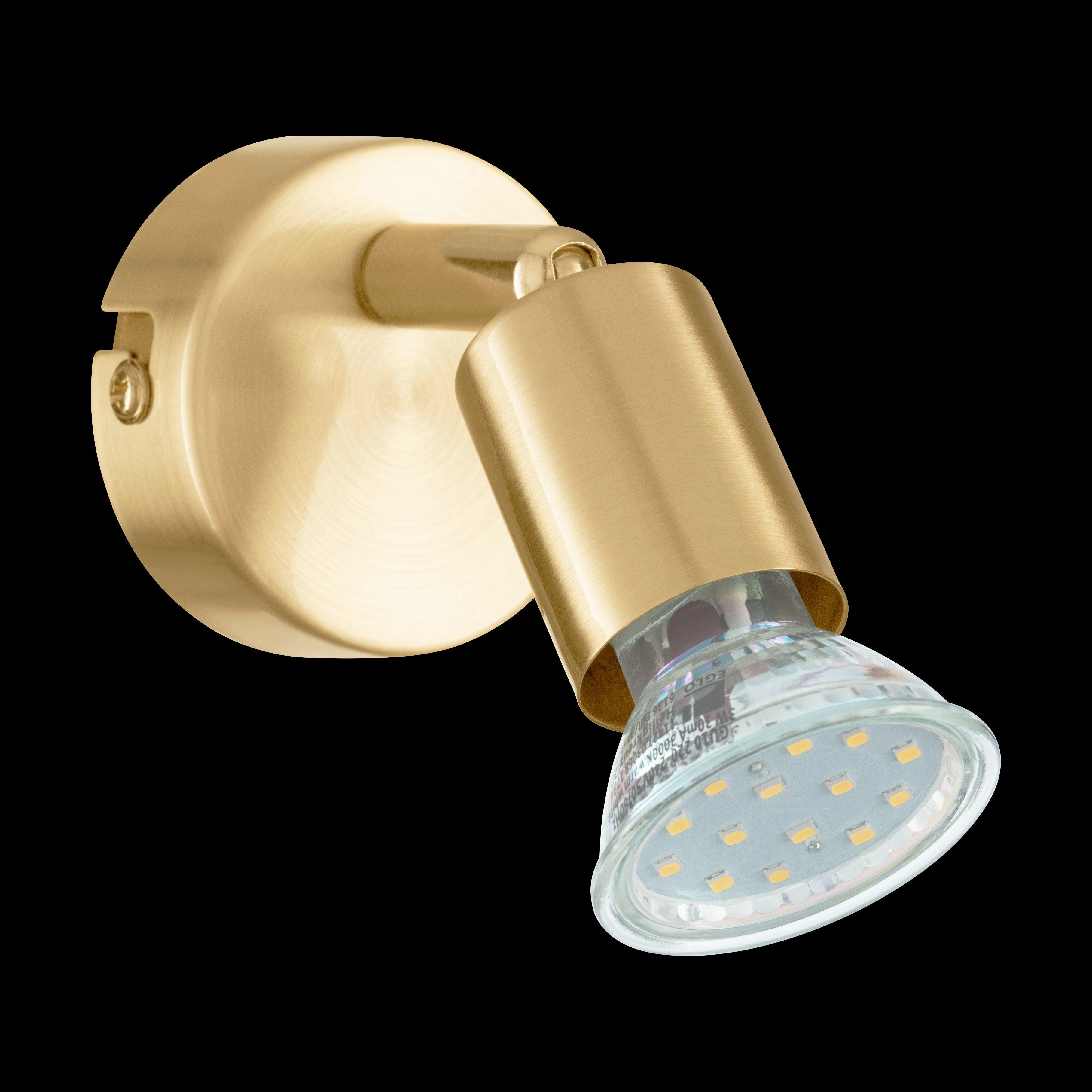 Eglo Buzz-LED Brass Wall Spotlight