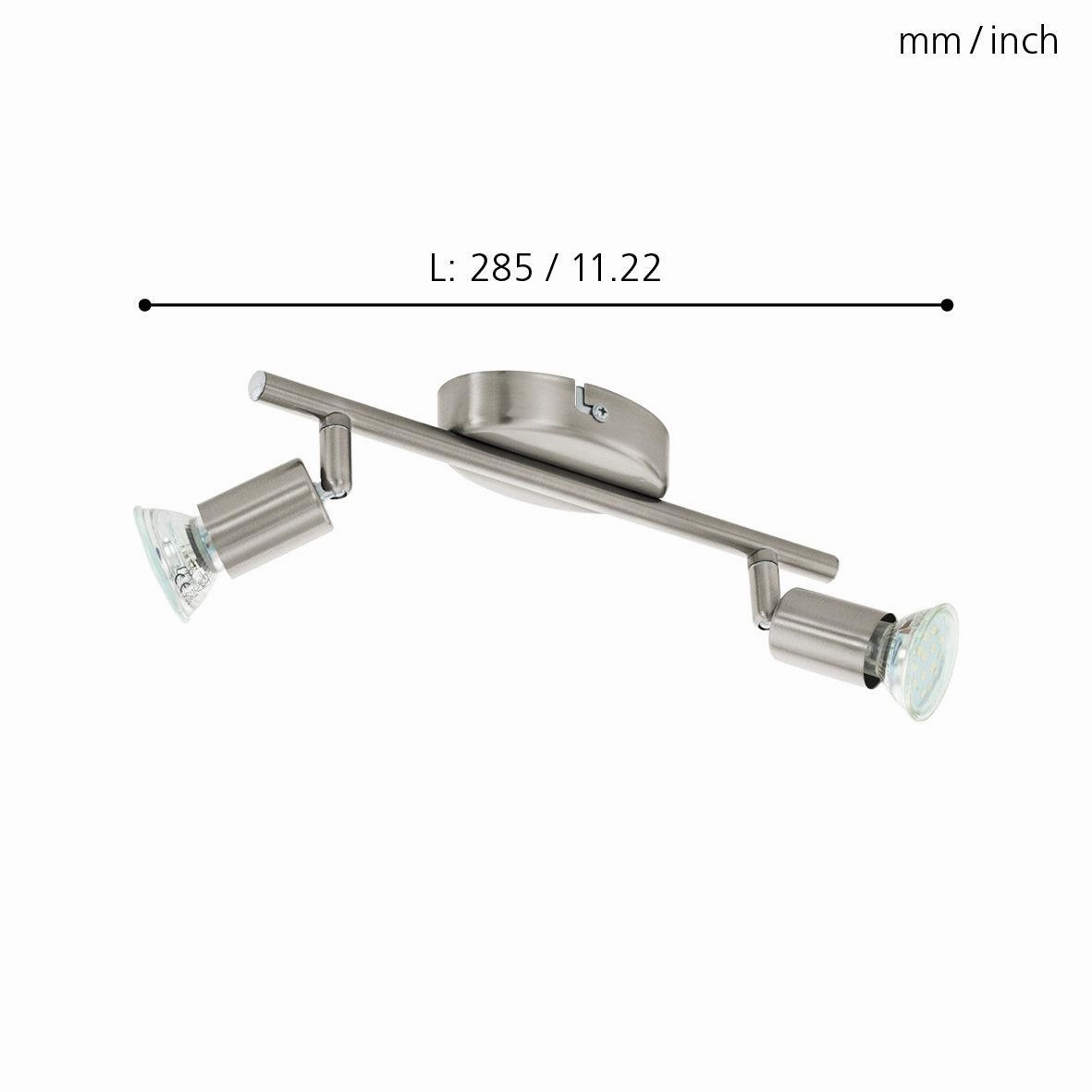 Eglo Buzz-LED Nickel 2 Light Bar Spotlight