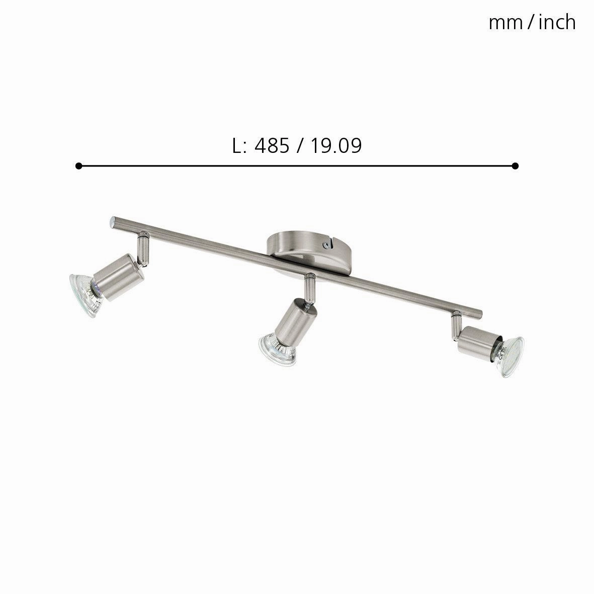 Eglo Buzz-LED Nickel 3 Light Bar Spotlight