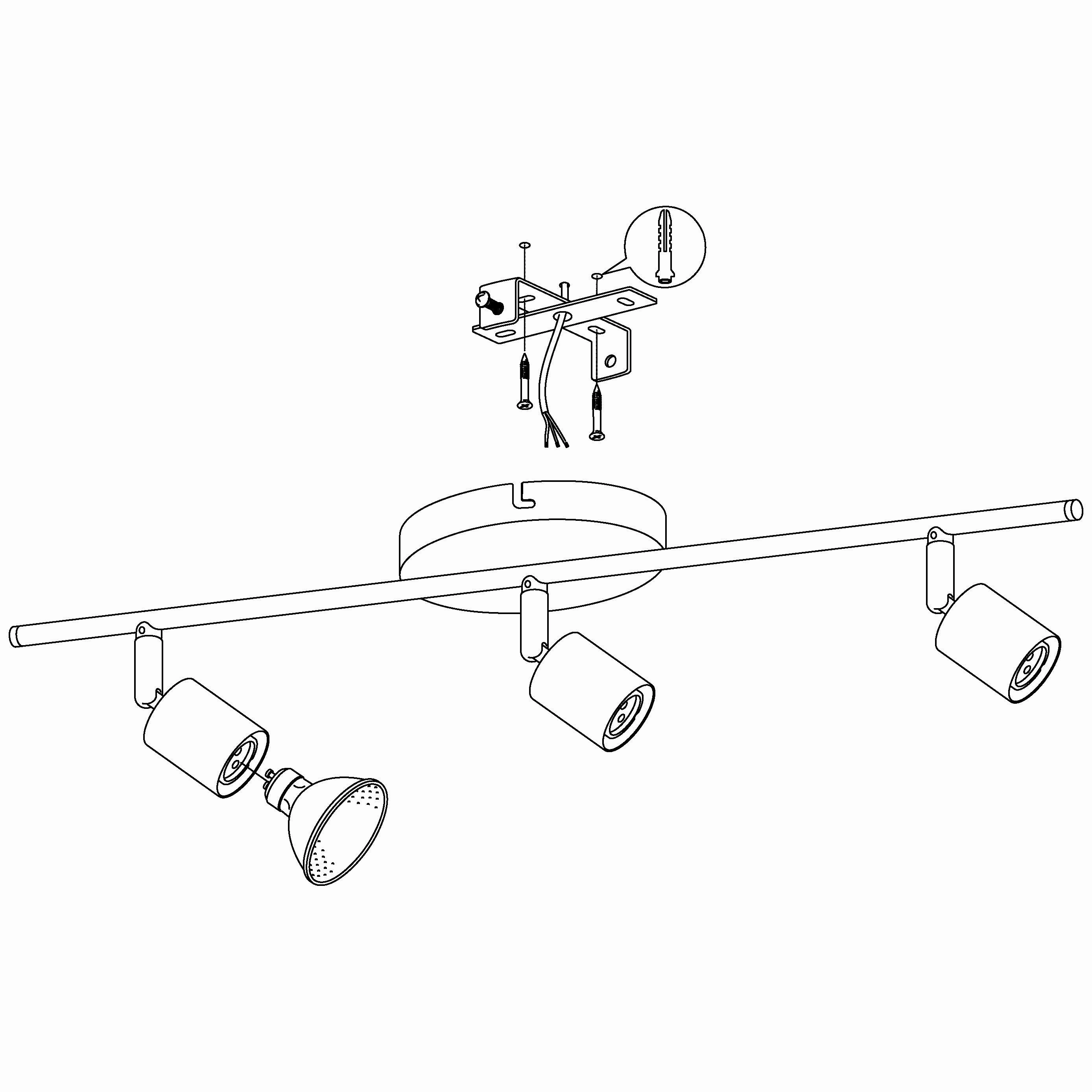 Eglo Buzz-LED Nickel 3 Light Bar Spotlight